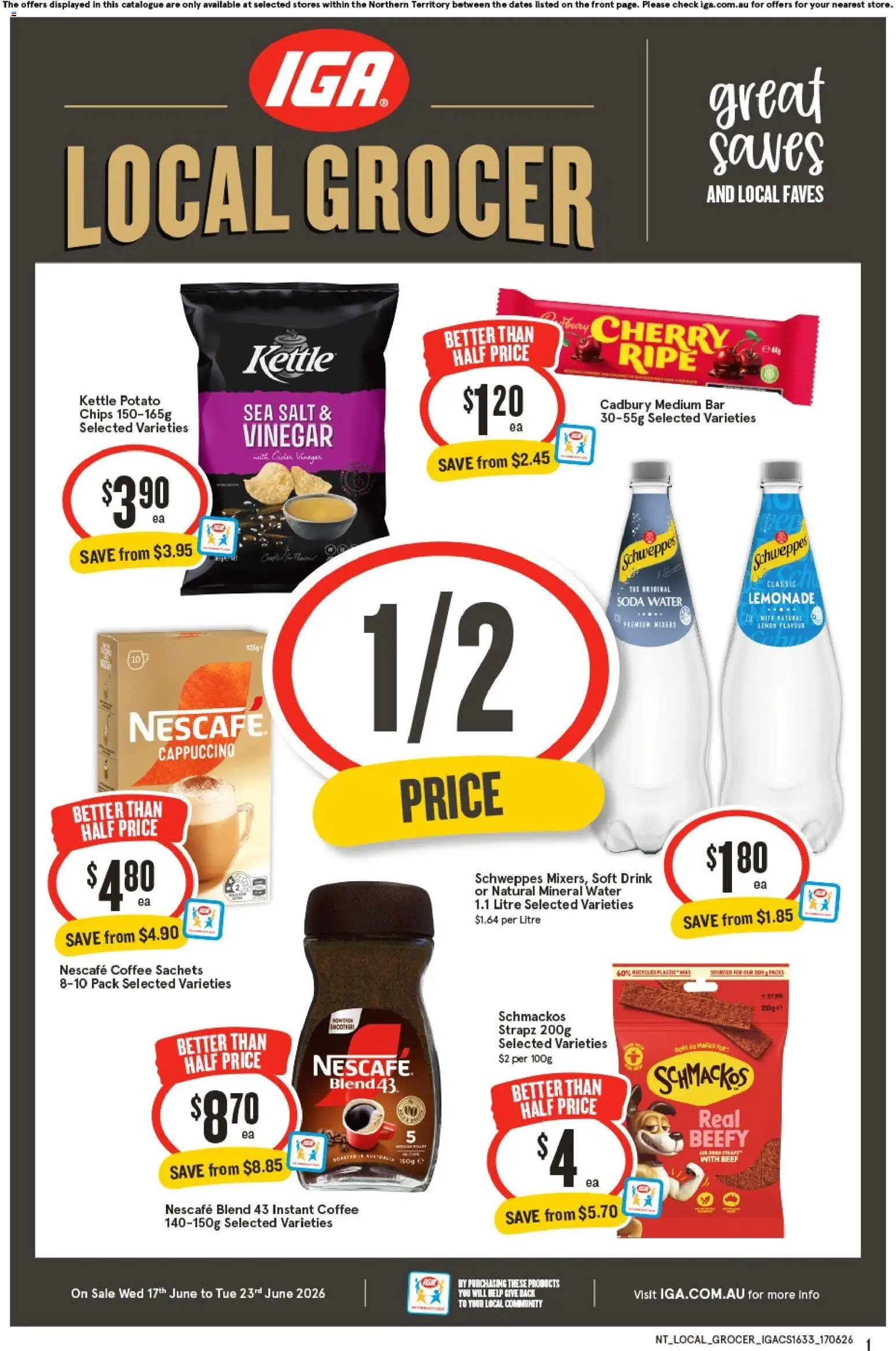 IGA catalogue - valid from 17.06.2026 | Page: 1 | Products: Coffee, Salt, Vinegar, Kettle