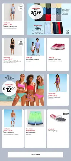 Preview of JCPenney weekly ads valid from 20.05.2026 | Page: 7 | Products: Swimwear, Shorts, Flops