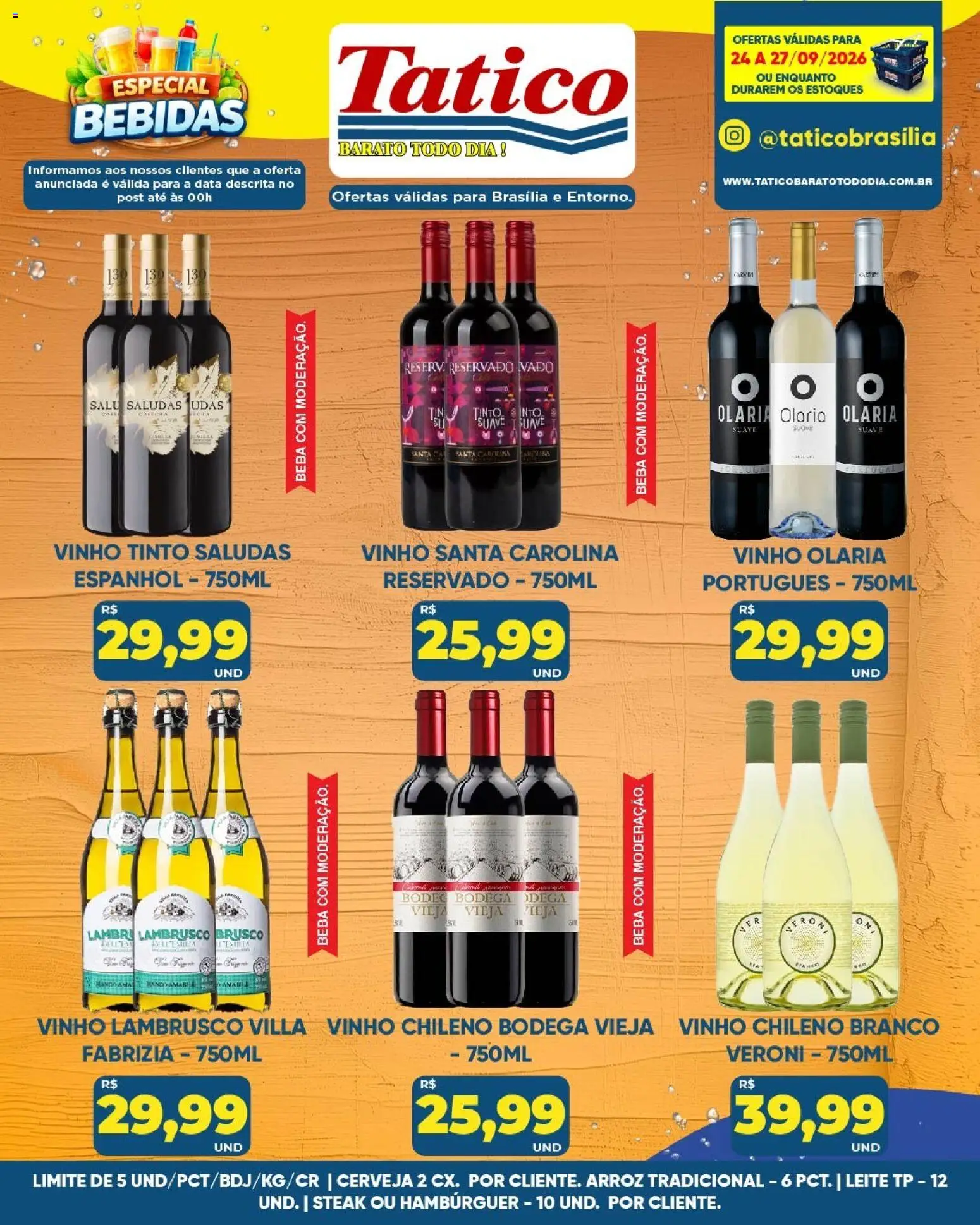 Tatico Folheto - válido de 25/09/2026 | Página: 25 | Produtos: Steak, Vinho santa carolina, Bebidas, Cerveja