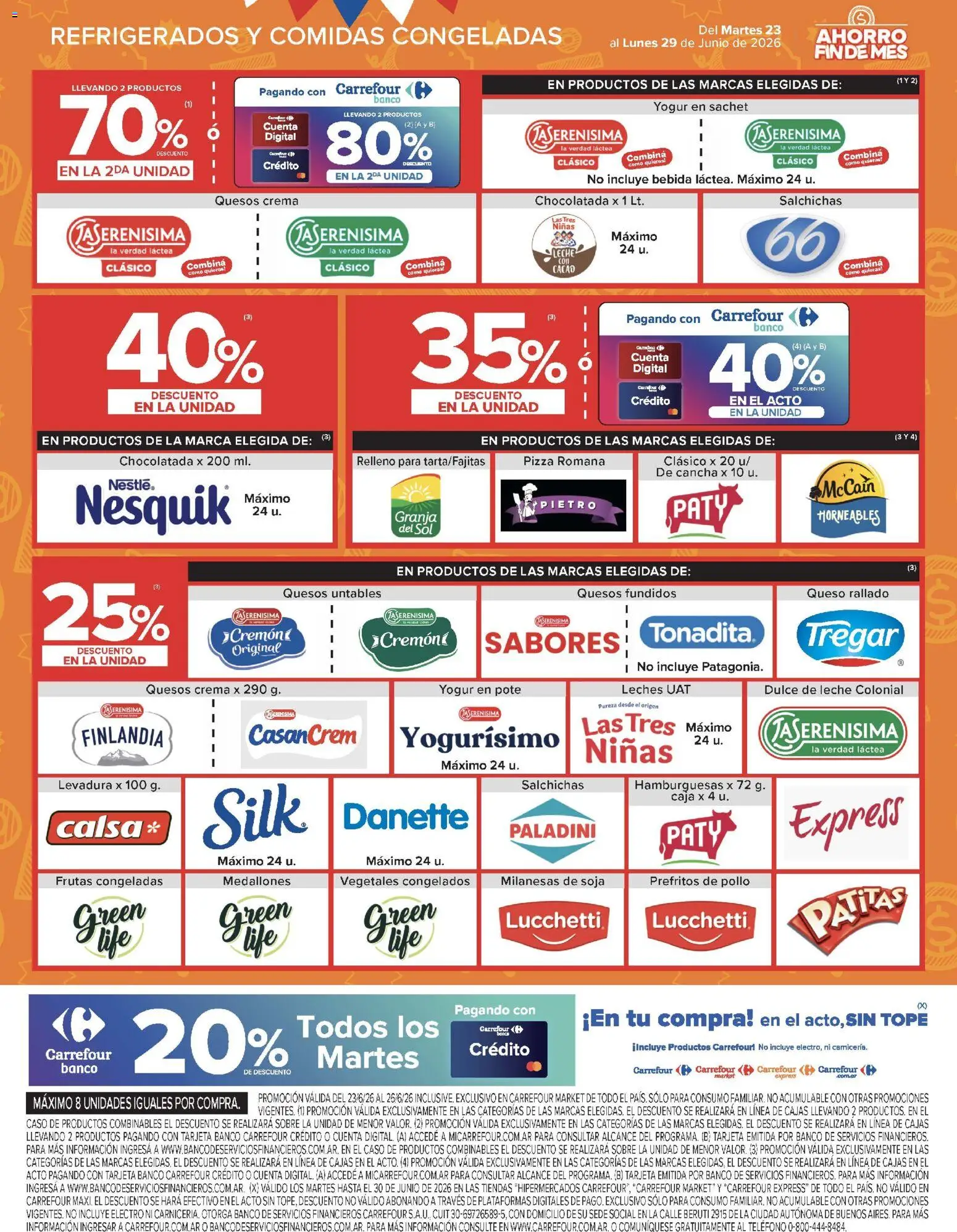 Carrefour ofertas │ válido desde el 23/06/2026 | Página: 46 | Productos: Sobre, Leche, Pizza, Cacao