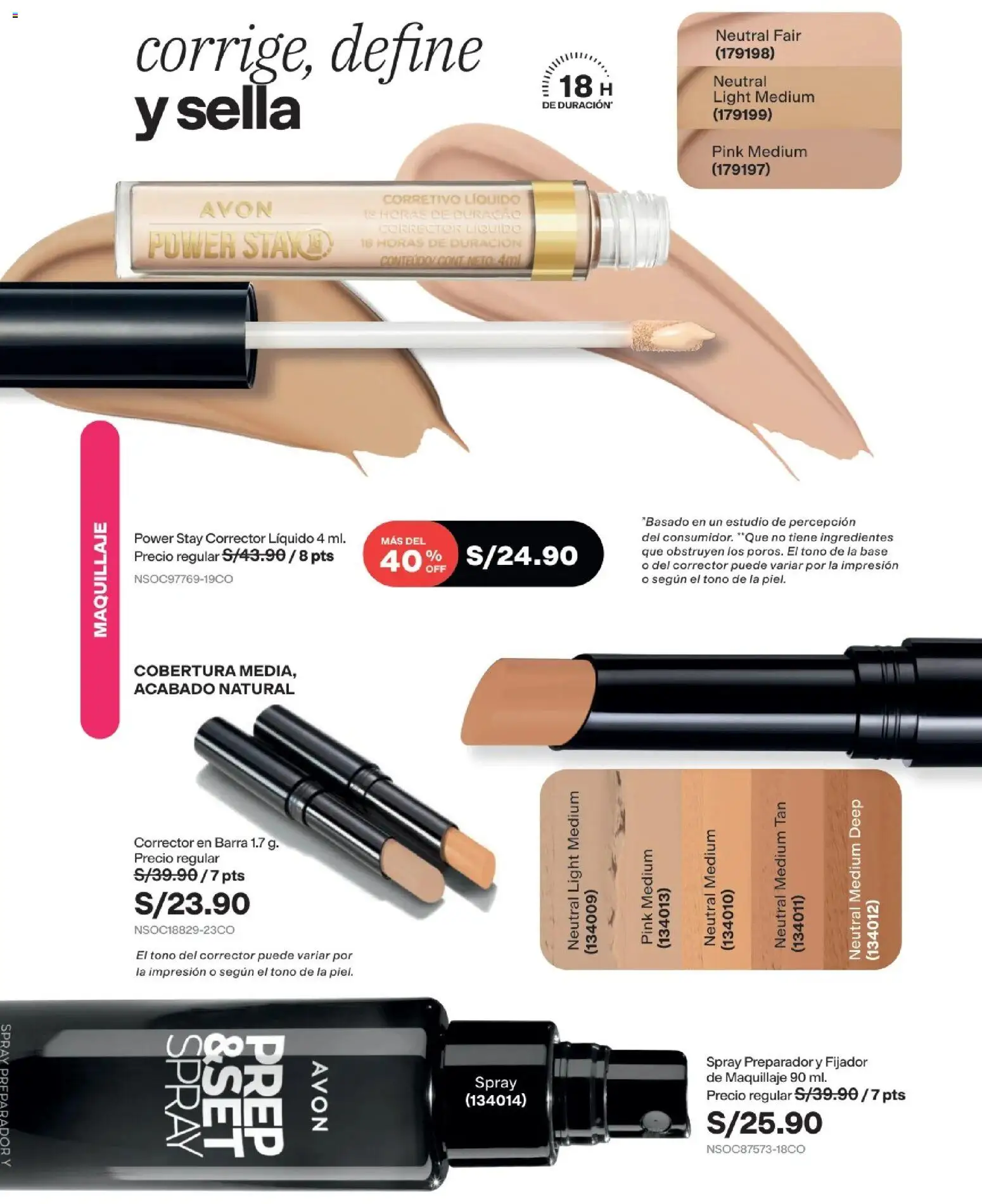 Catálogo Avon válido desde 11/08/2026 | Página: 53 | Productos: Ingredientes, Maquillaje, Corrector