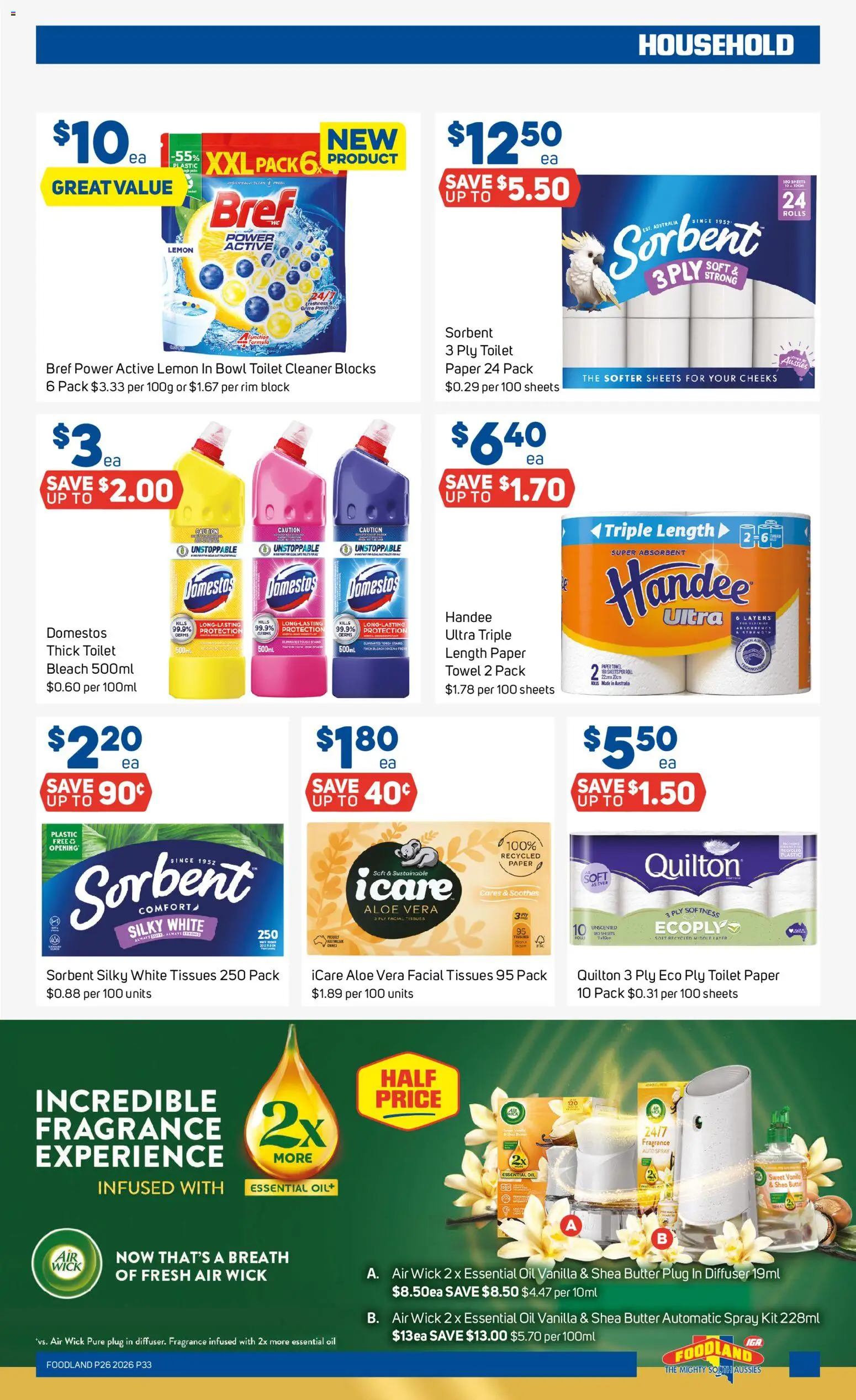 Foodland catalogue - valid from 24/06/2026 | Page: 33 | Products: Fragrance, Cleaner, Oil, Tissues
