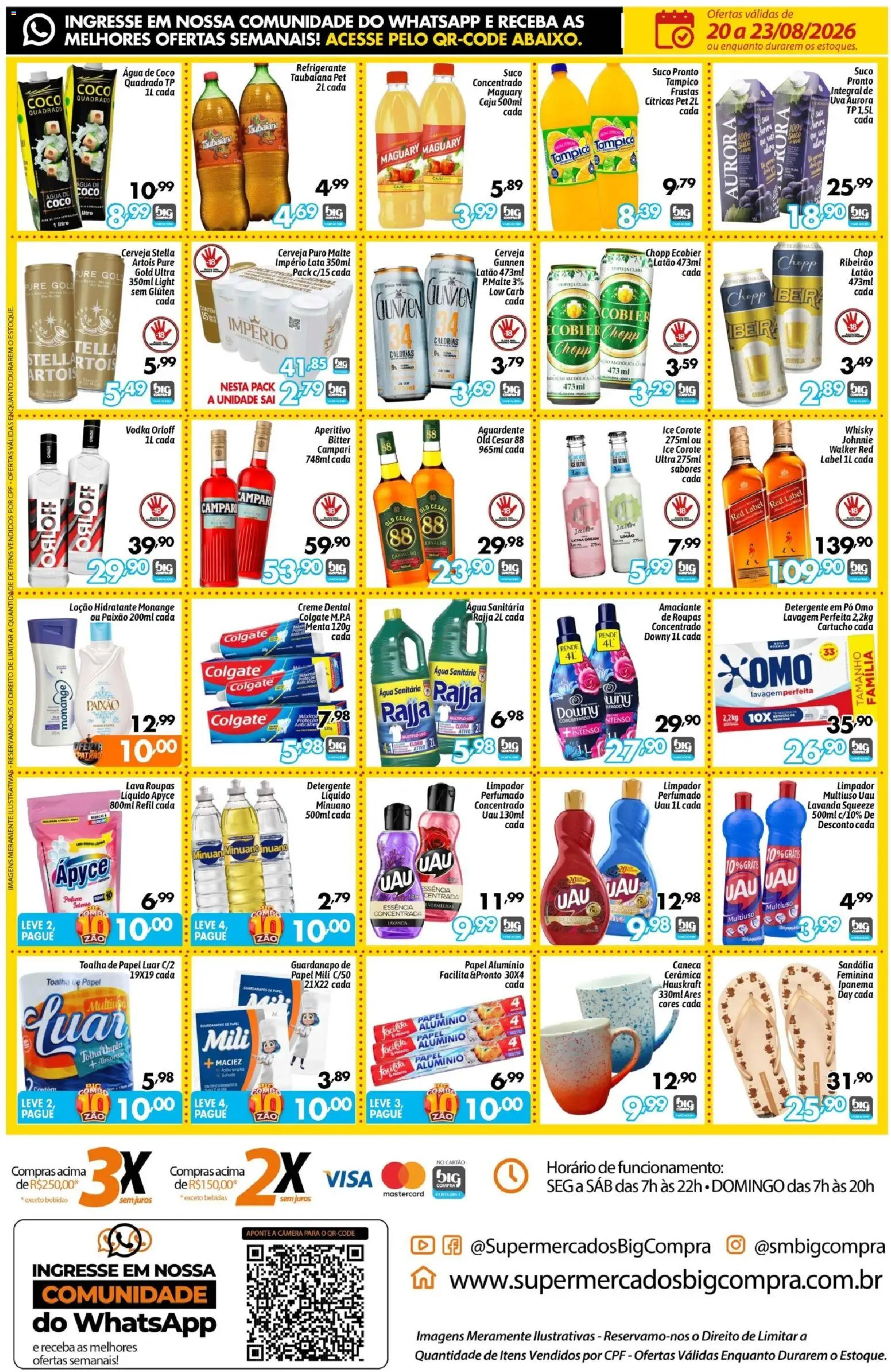 Big Compra Folheto - válido de 20/08/2026 | Página: 4 | Produtos: Cartucho, Whisky, Vodka, Água sanitária