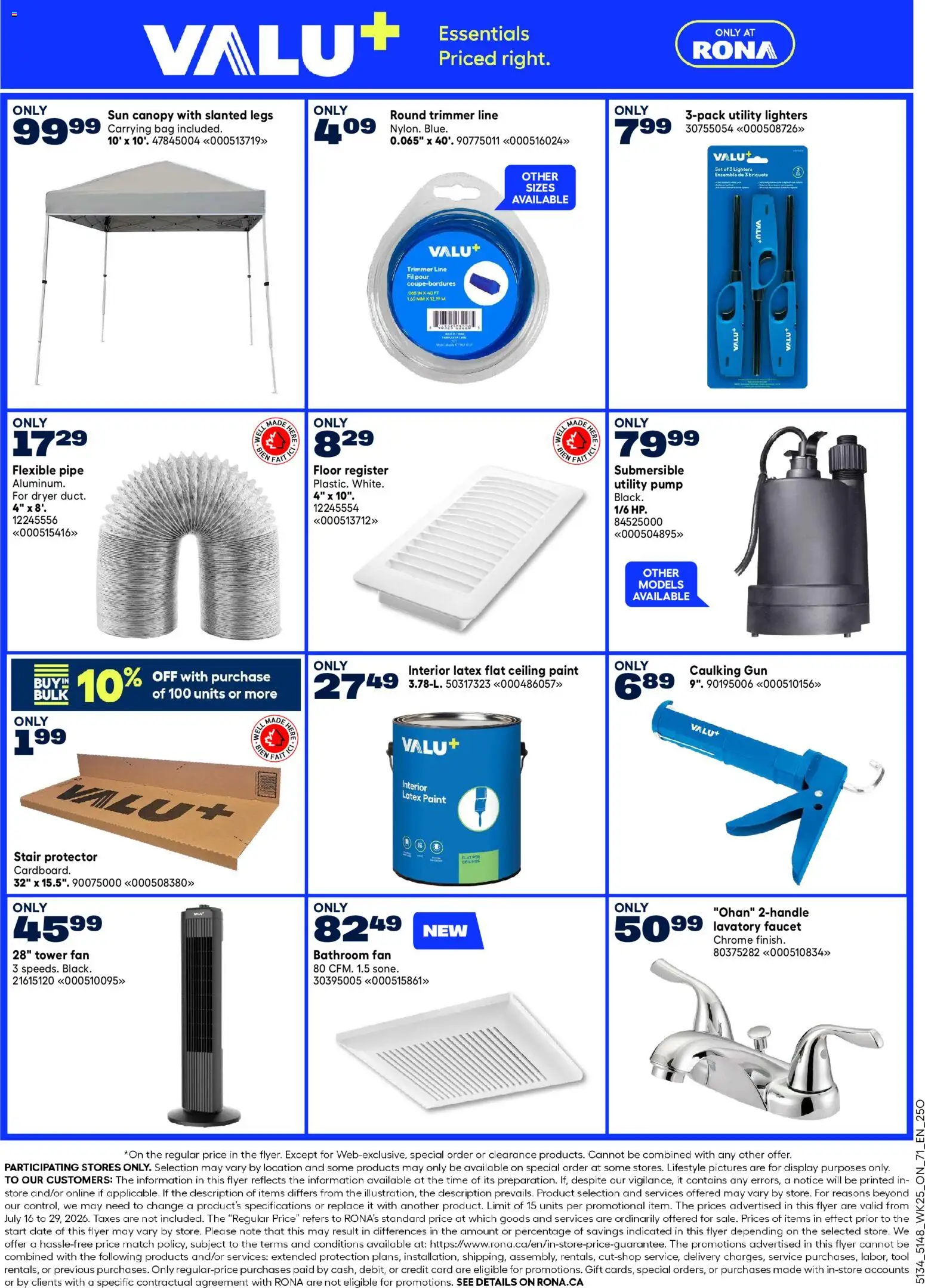 Rona flyer valid from Jul 16, 2026 | Page: 6 | Products: Bag, Dryer, Fan