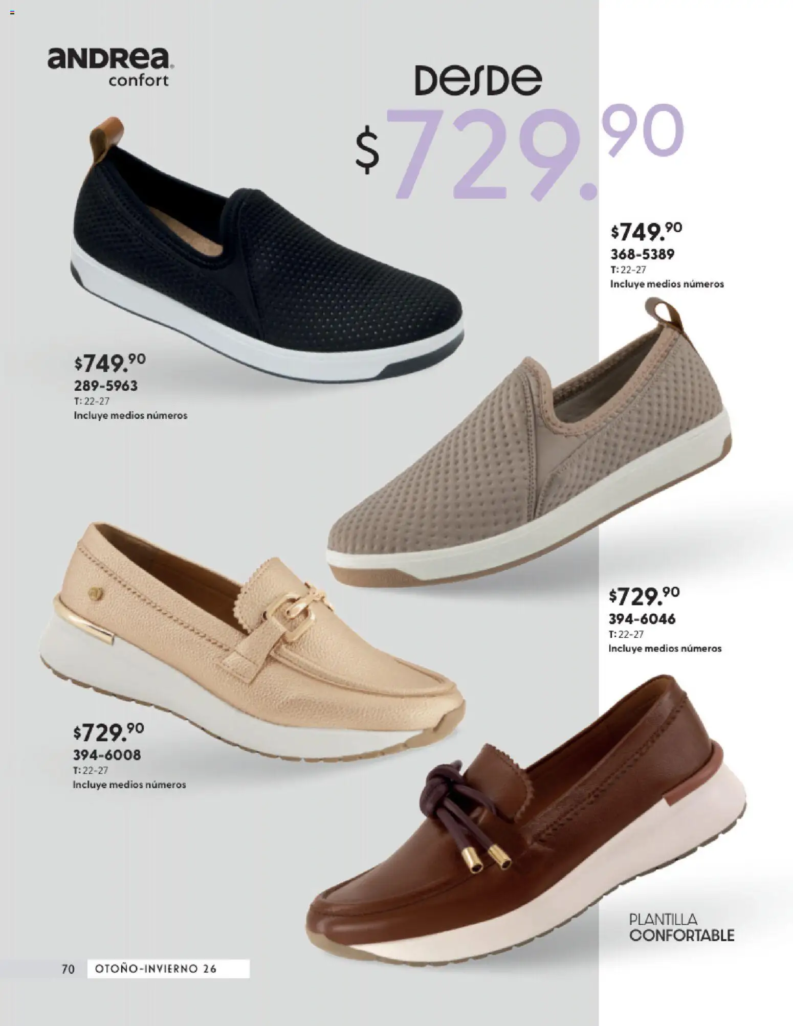 Nuevas ofertas de Andrea válidas en toda la República Mexicana desde el 23/08/2026. ¡Encuentra las mejores ofertas en Andrea catálogo Calzado Confort! | Página: 70