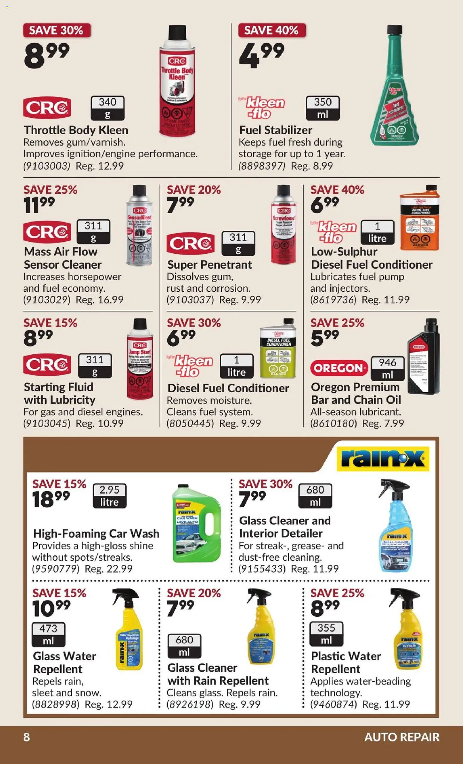 Princess Auto flyer valid from Jul 28, 2026 | Page: 13 | Products: Water, Conditioner, Oil