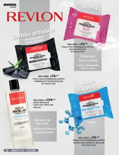 Vista previa de Andrea catálogo Beauty, nuevo folleto de la tienda, válido en México a partir del 24.05.2026 | Página: 58 | Productos: Toallitas desmaquillantes, Agua, Agua micelar