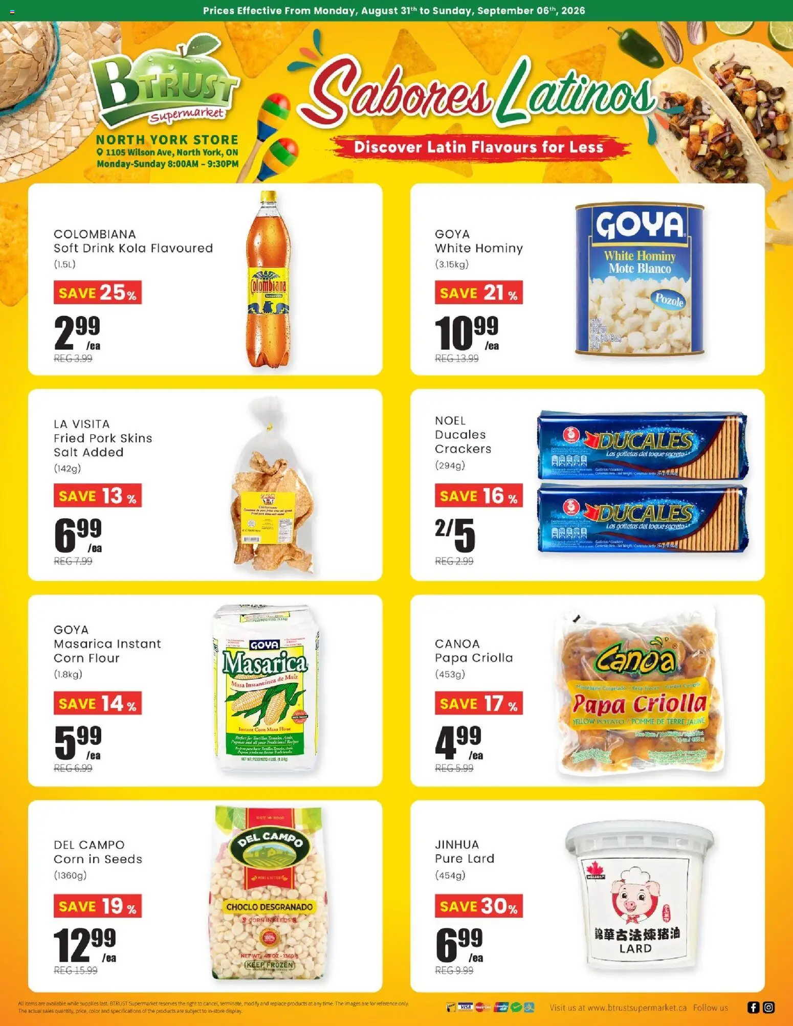 Btrust Supermarket flyer valid from Aug 31, 2026 | Page: 1 | Products: Crackers, Salt, Lard, Pork