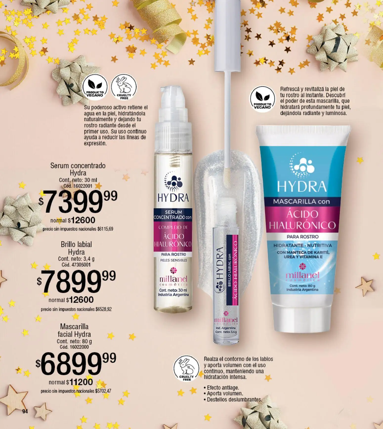 Millanel - Catálogo │ válido desde el 30/03/2026 | Página: 94 | Productos: Serum, Contorno, Brillo, Agua