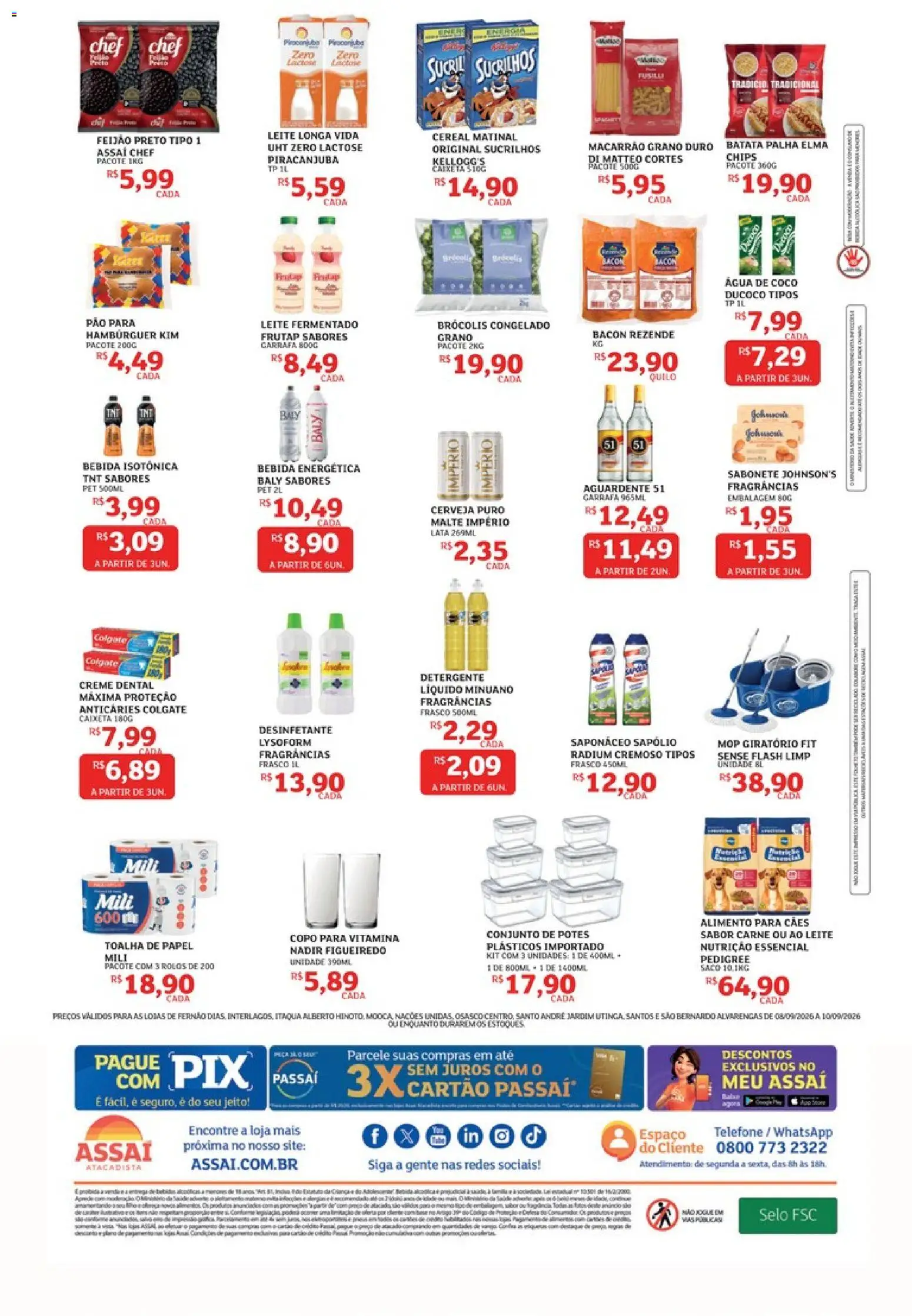 Assaí Atacadista Folheto - válido de 08/09/2026 | Página: 2 | Produtos: Coco, Sucrilhos, Saponáceo, Creme dental