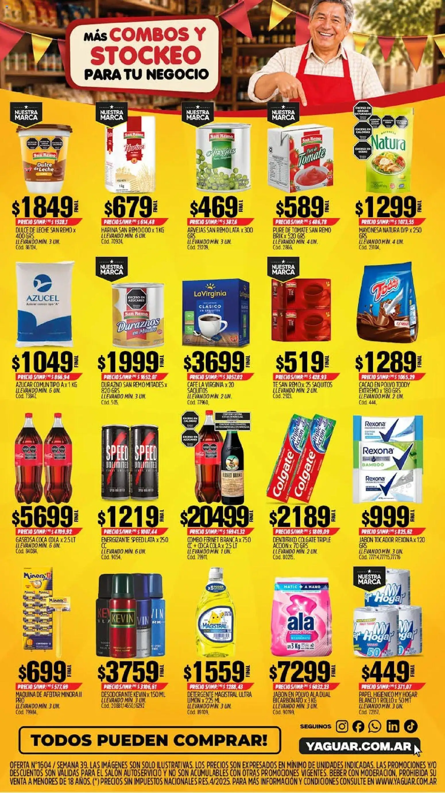Yaguar - Oferta Semanal San Juan │ válido desde el 21/09/2026 | Página: 2 | Productos: Azucar, Detergente, Pure de Tomate, Té