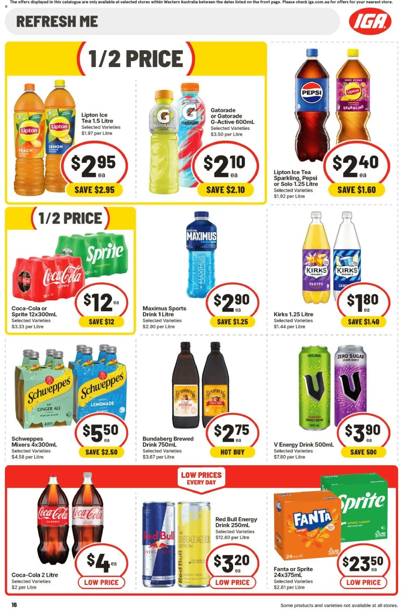 IGA catalogue - valid from 30/09/2026 | Page: 16 | Products: Coca Cola, Red Bull, Sprite, Fanta