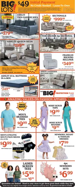 Preview of Big Lots weekly ads valid from 26.04.2026 | Page: 2 | Products: Sofa, Anchor, Cushion, Usb