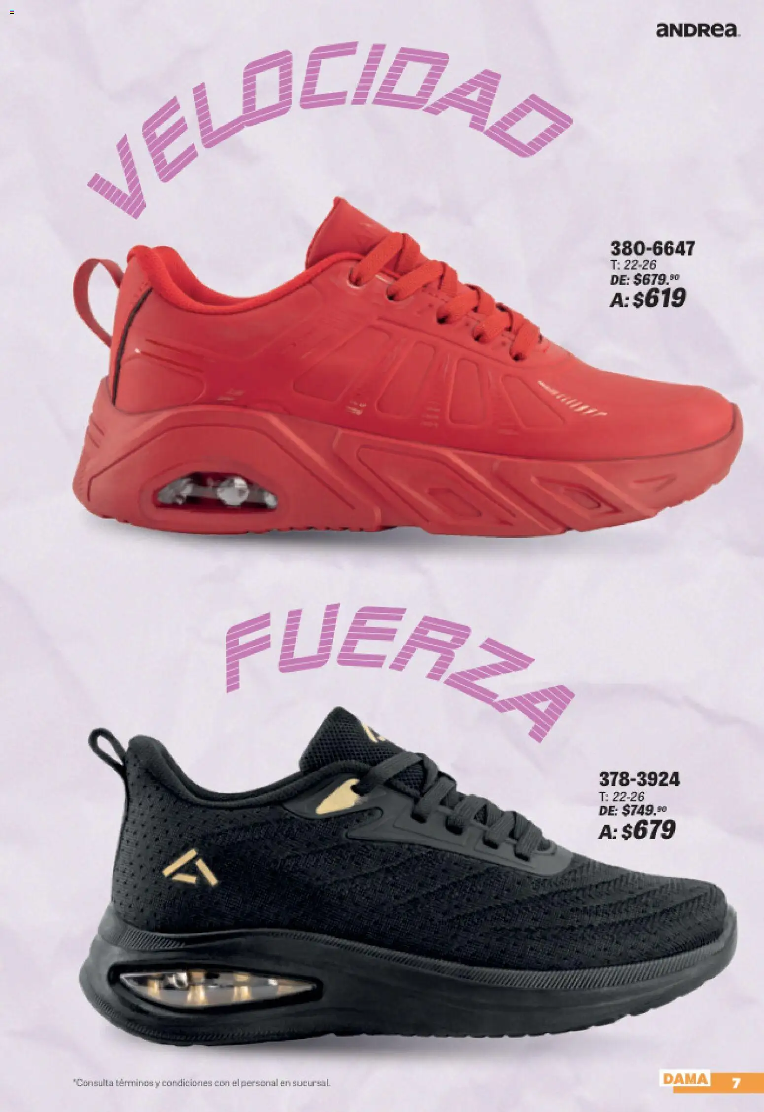 Nuevas ofertas de Andrea válidas en toda la República Mexicana desde el 19/07/2026. ¡Encuentra las mejores ofertas en Andrea catálogo Sports Week! | Página: 7