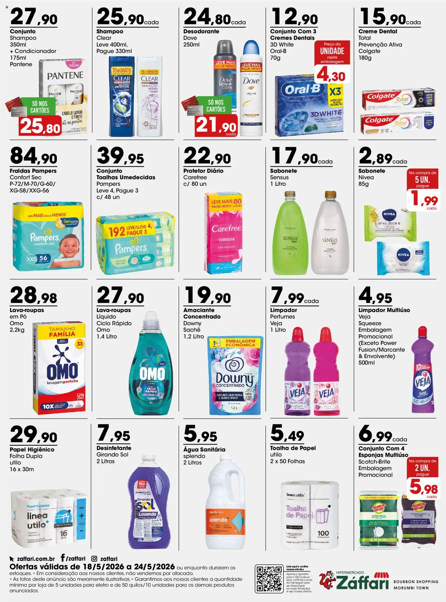 Zaffari Folheto - válido de 18.05.2026 | Página: 4 | Produtos: Condicionador, Girando sol, Creme, Desinfetante