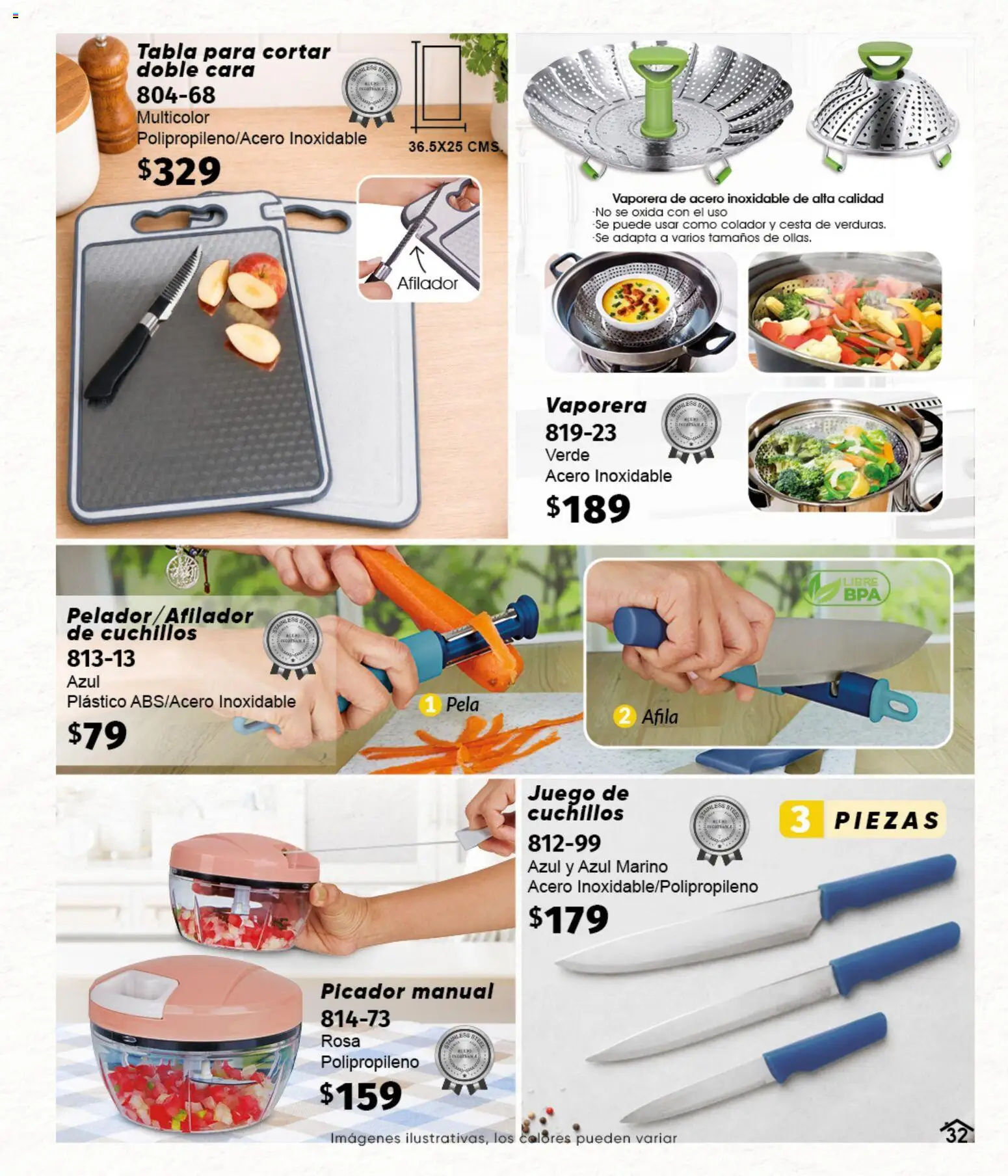 Nuevas ofertas de Cklass válidas en toda la República Mexicana desde el 11/09/2026. ¡Encuentra las mejores ofertas en Cklass catálogo Home Invierno! | Página: 33 | Productos: Colador, Cuchillos, Juego, Vaporera