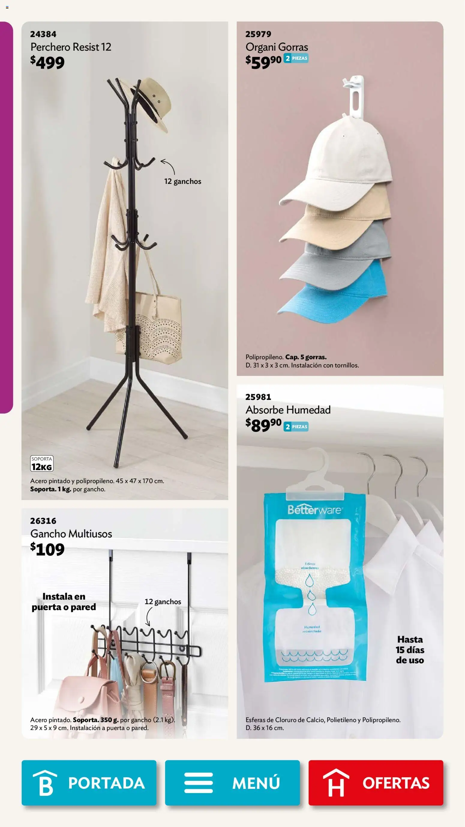 Nuevas ofertas de Betterware válidas en toda la República Mexicana desde el 29/06/2026. ¡Encuentra las mejores ofertas en Betterware campaña 7 2026! | Página: 34 | Productos: Perchero