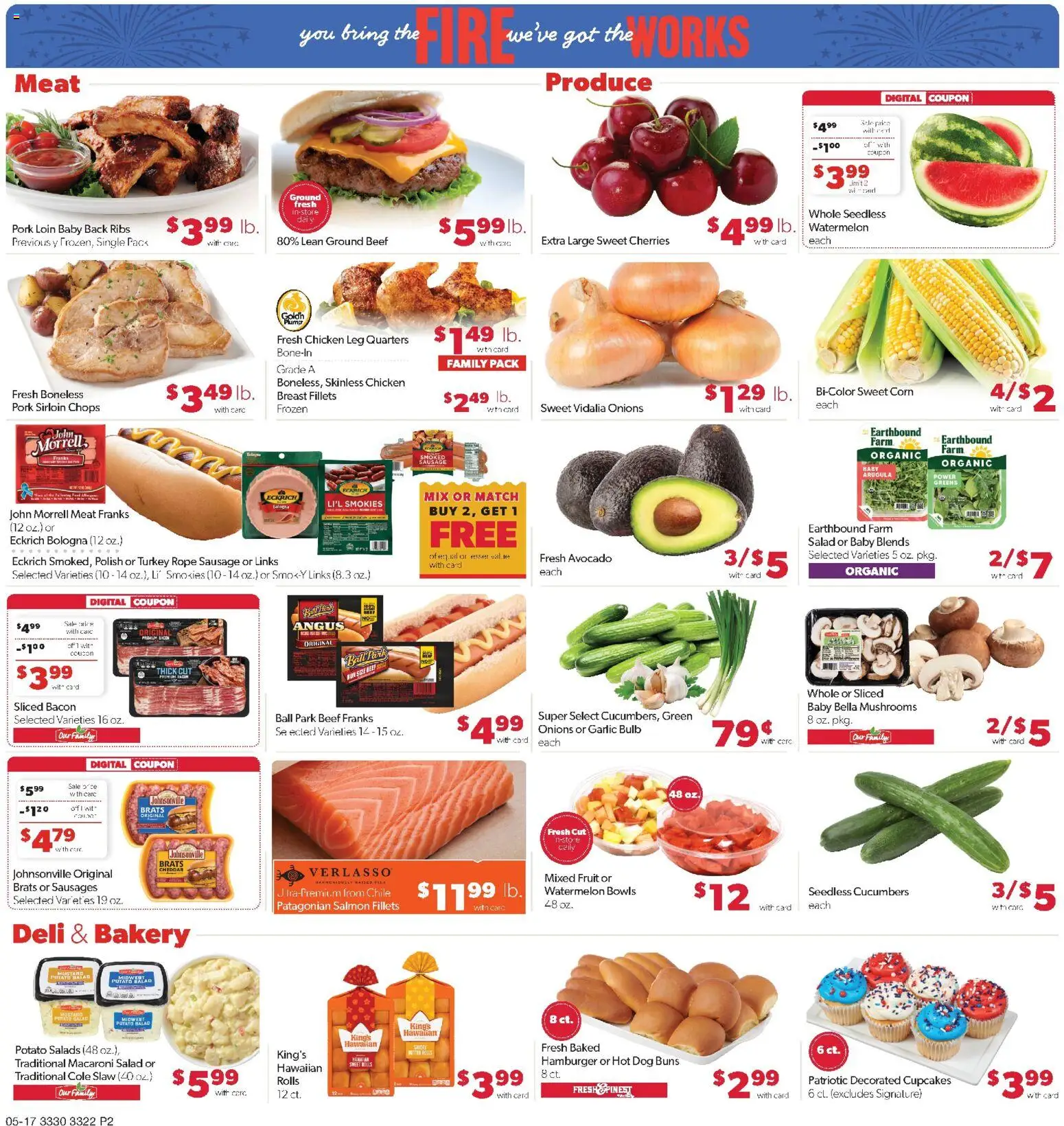 Family Fare Weekly Ad - MN - valid from 17.05.2026 | Page: 2 | Products: Bakery, Mushrooms, Salad, Watermelon
