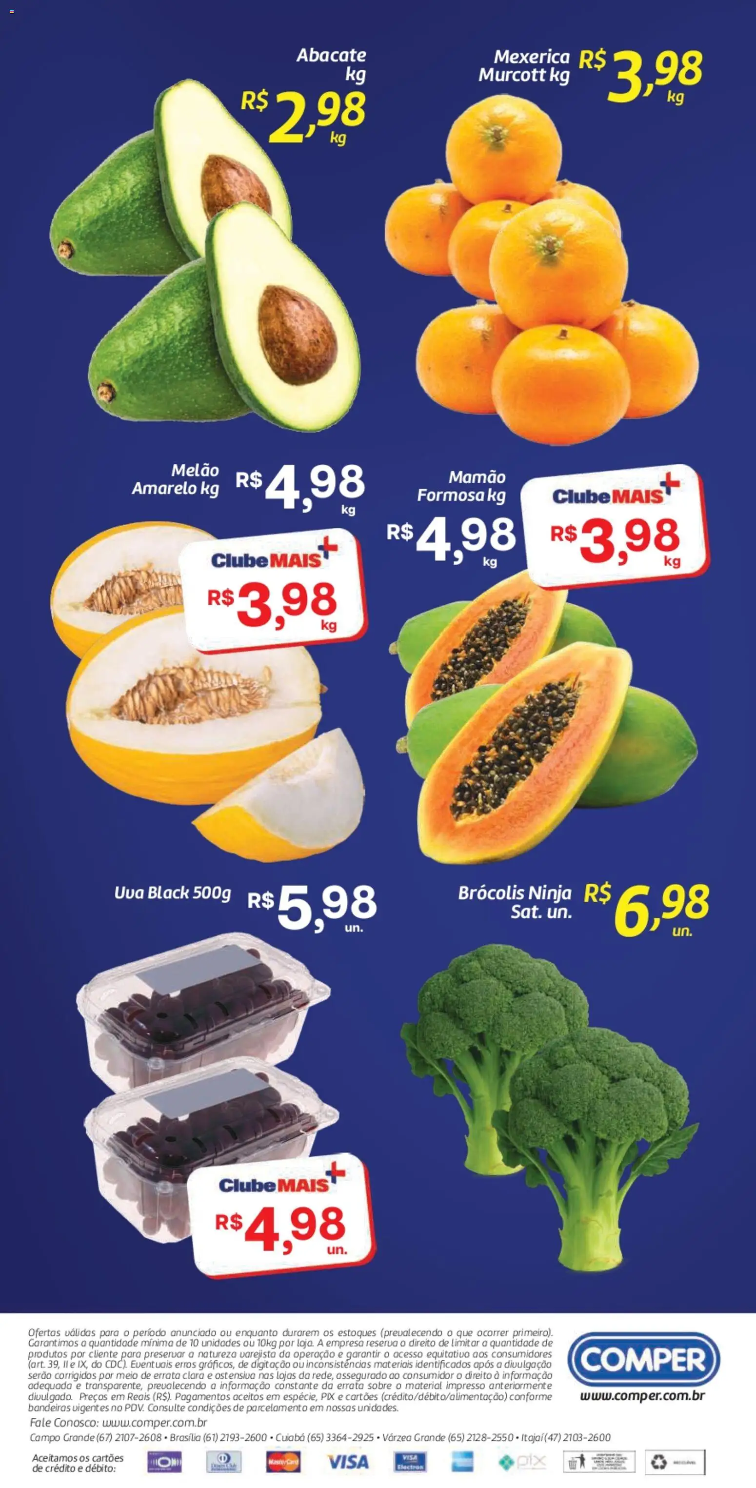 Comper Folheto - válido de 19/08/2026 | Página: 2 | Produtos: Melão, Abacate, Mamão, Brócolis