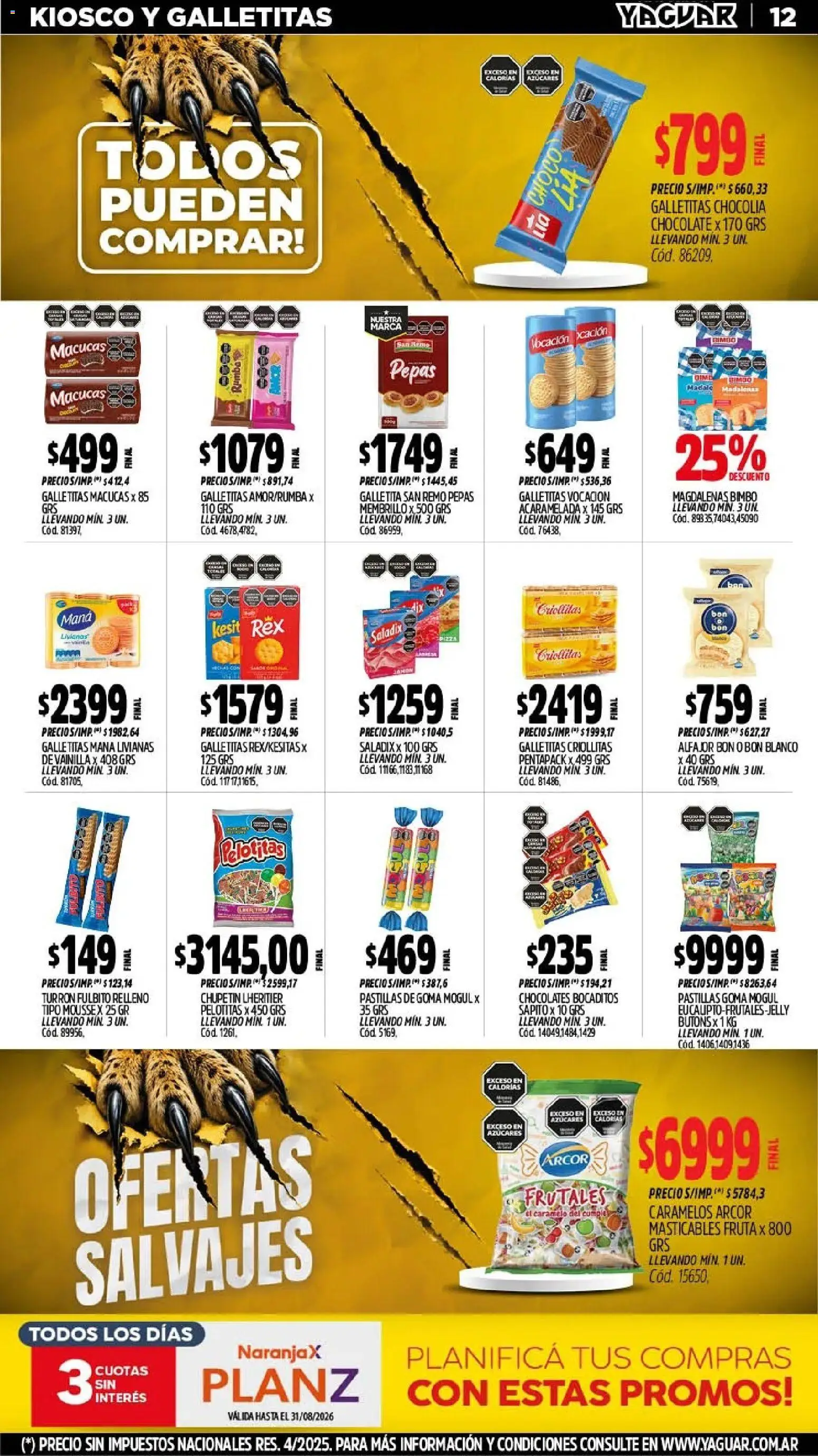 Yaguar - Oferta Semanal Misiones │ válido desde el 10/08/2026 | Página: 13 | Productos: Vainilla, Mousse, Chocolate, Fruta