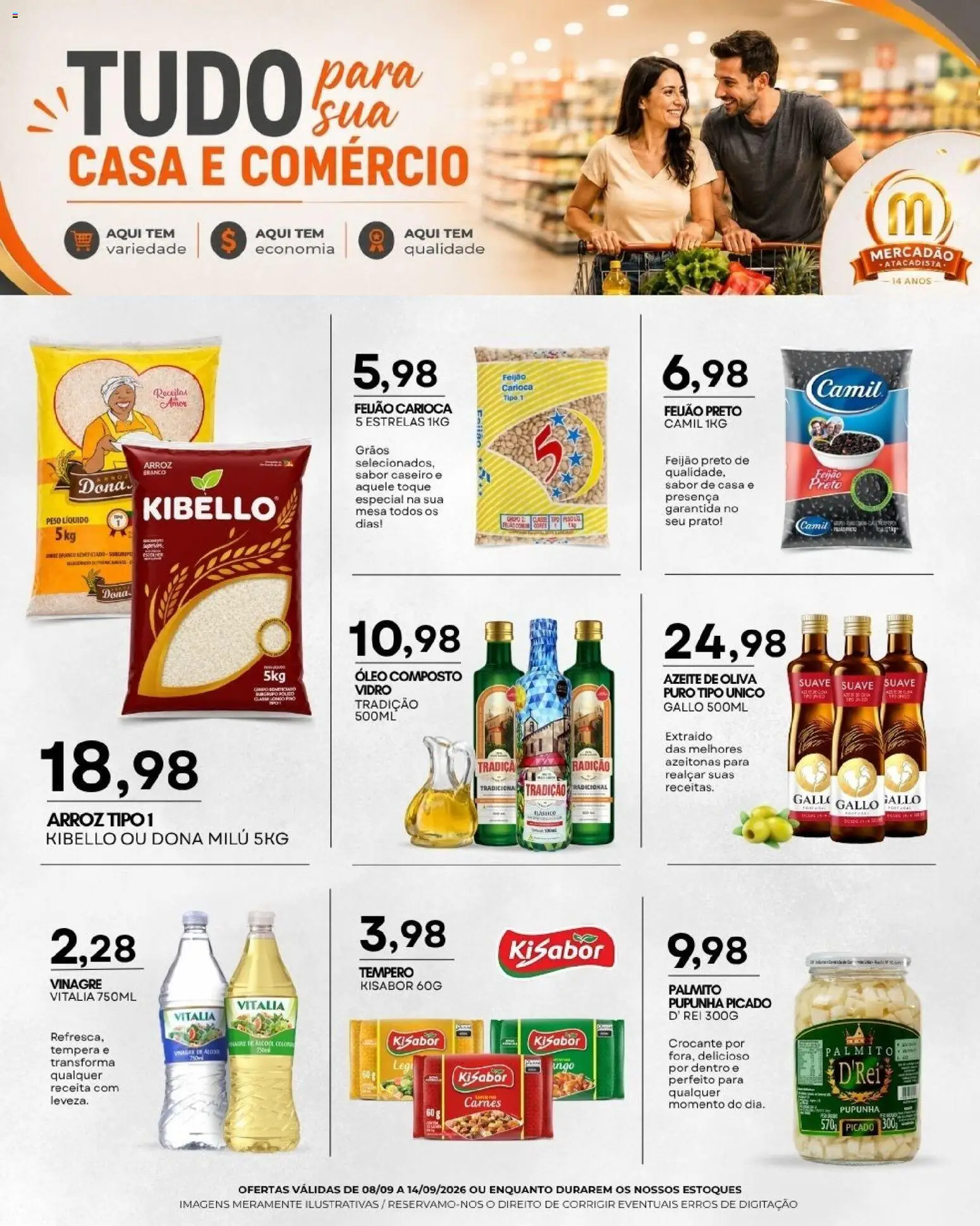 Mercadão Atacadista Folheto - válido de 08/09/2026 | Página: 4 | Produtos: Azeitonas, Óleo, Arroz, Azeite de oliva