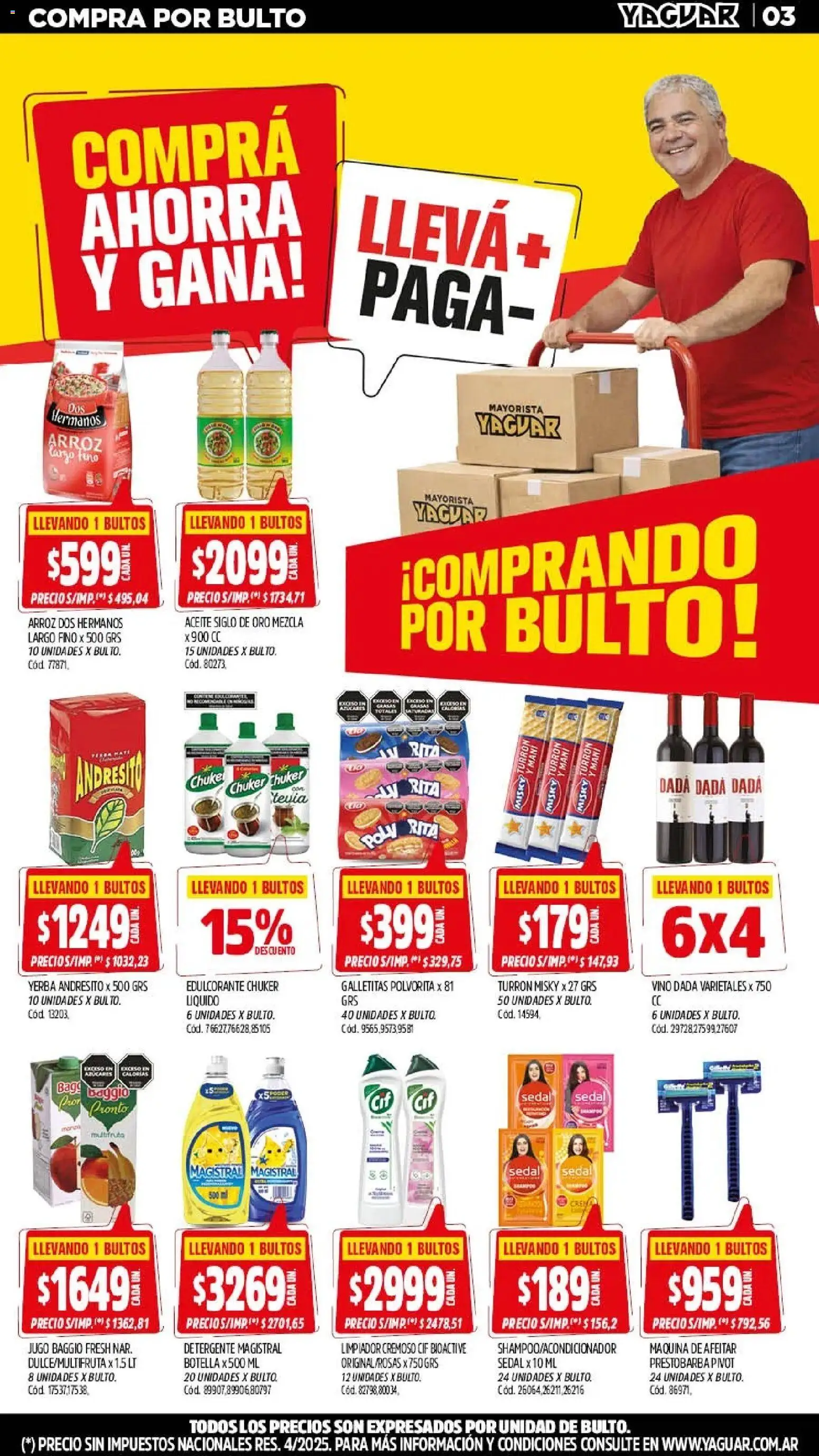 Yaguar - Oferta Semanal Misiones │ válido desde el 10/08/2026 | Página: 3 | Productos: Maquina de afeitar, Galletitas, Detergente, Vino