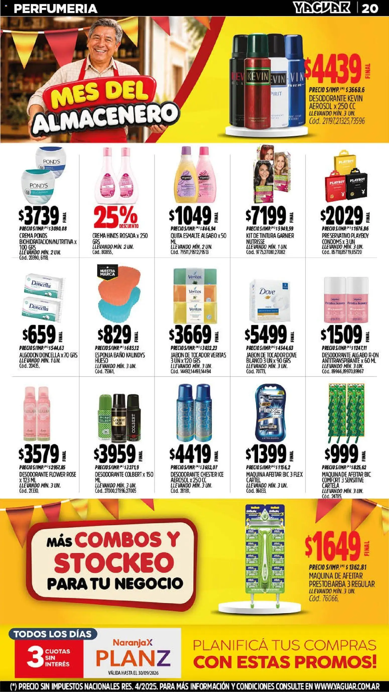 Yaguar - Oferta Semanal San Juan │ válido desde el 14/09/2026 | Página: 20 | Productos: Algodón, Maquina de afeitar, Antitranspirante, Crema