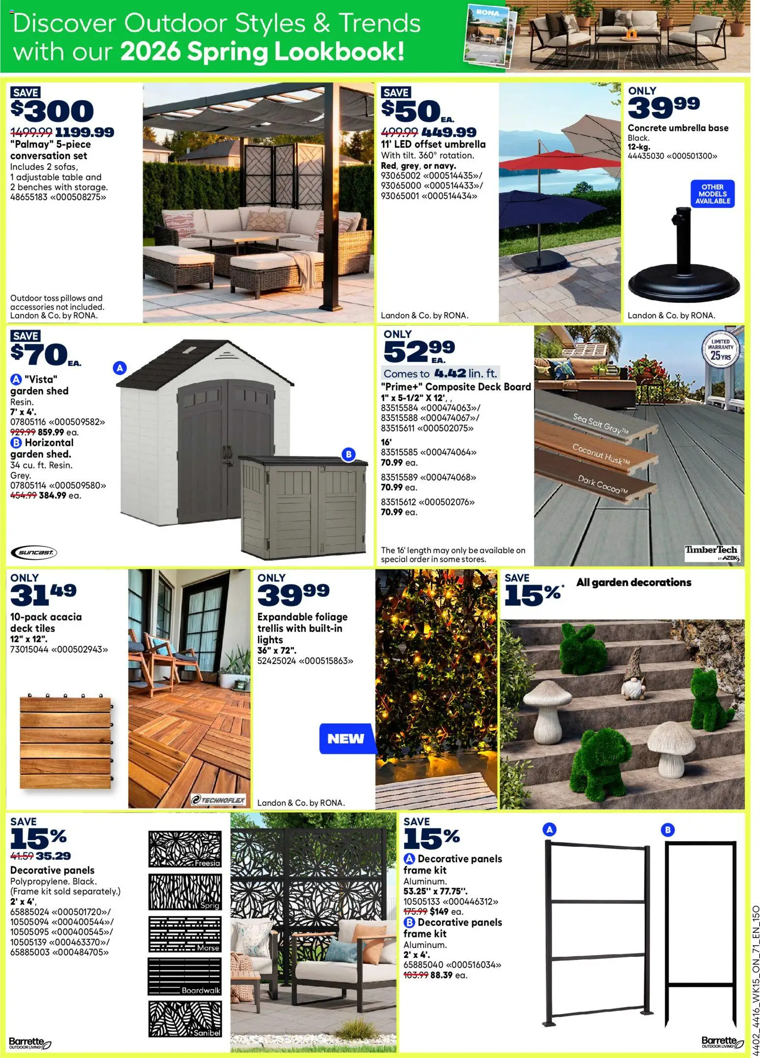 Rona flyer valid from 07.05.2026 | Page: 12 | Products: Umbrella, Table