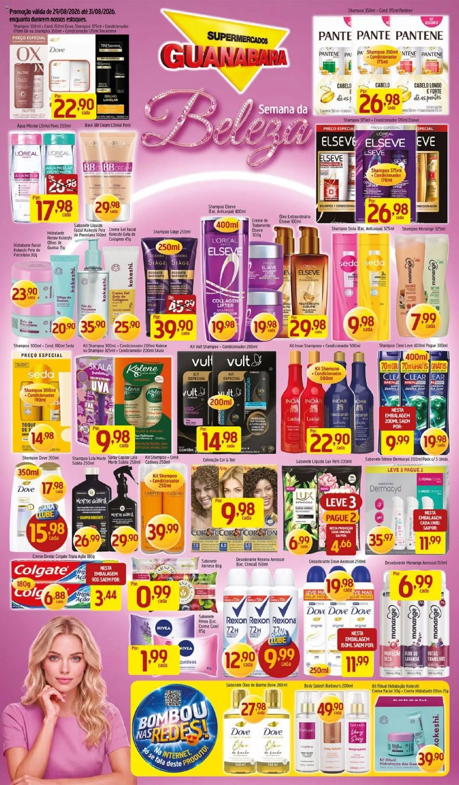 Supermercados Guanabara Folheto - válido de 29/08/2026 | Página: 12 | Produtos: Shampoo, Condicionador, Água, Dove