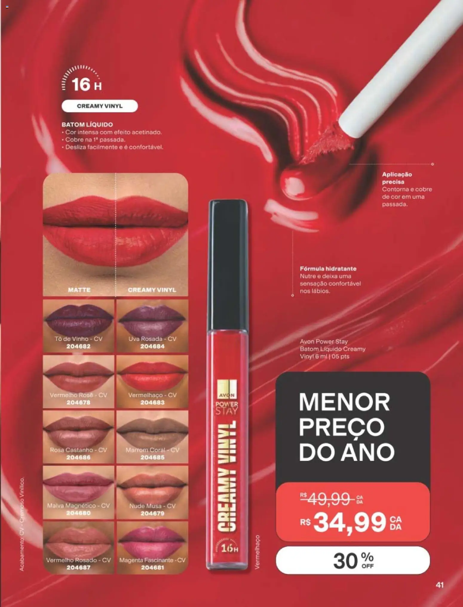 Avon Folheto - válido de 01/09/2026 | Página: 41 | Produtos: Batom, Uva, Vinho