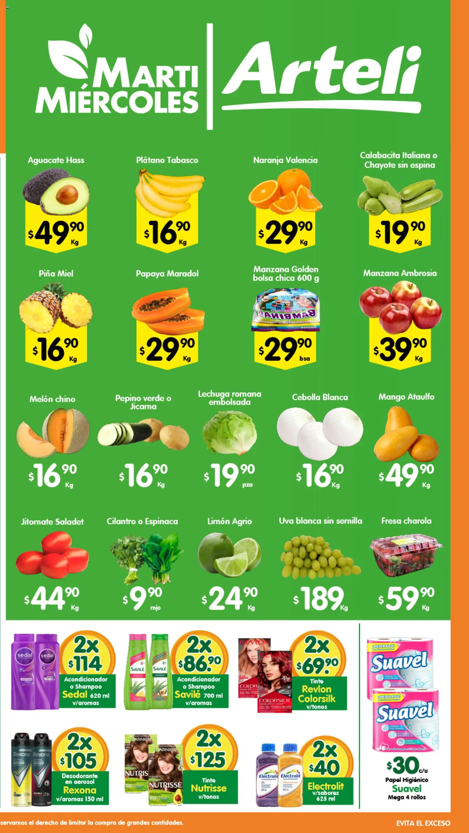 Nuevas ofertas de Arteli válidas en toda la República Mexicana desde el 12.05.2026. ¡Encuentra las mejores ofertas en Arteli folleto Express! | Página: 2 | Productos: Manzana, Lechuga, Aguacate, Papel higiénico