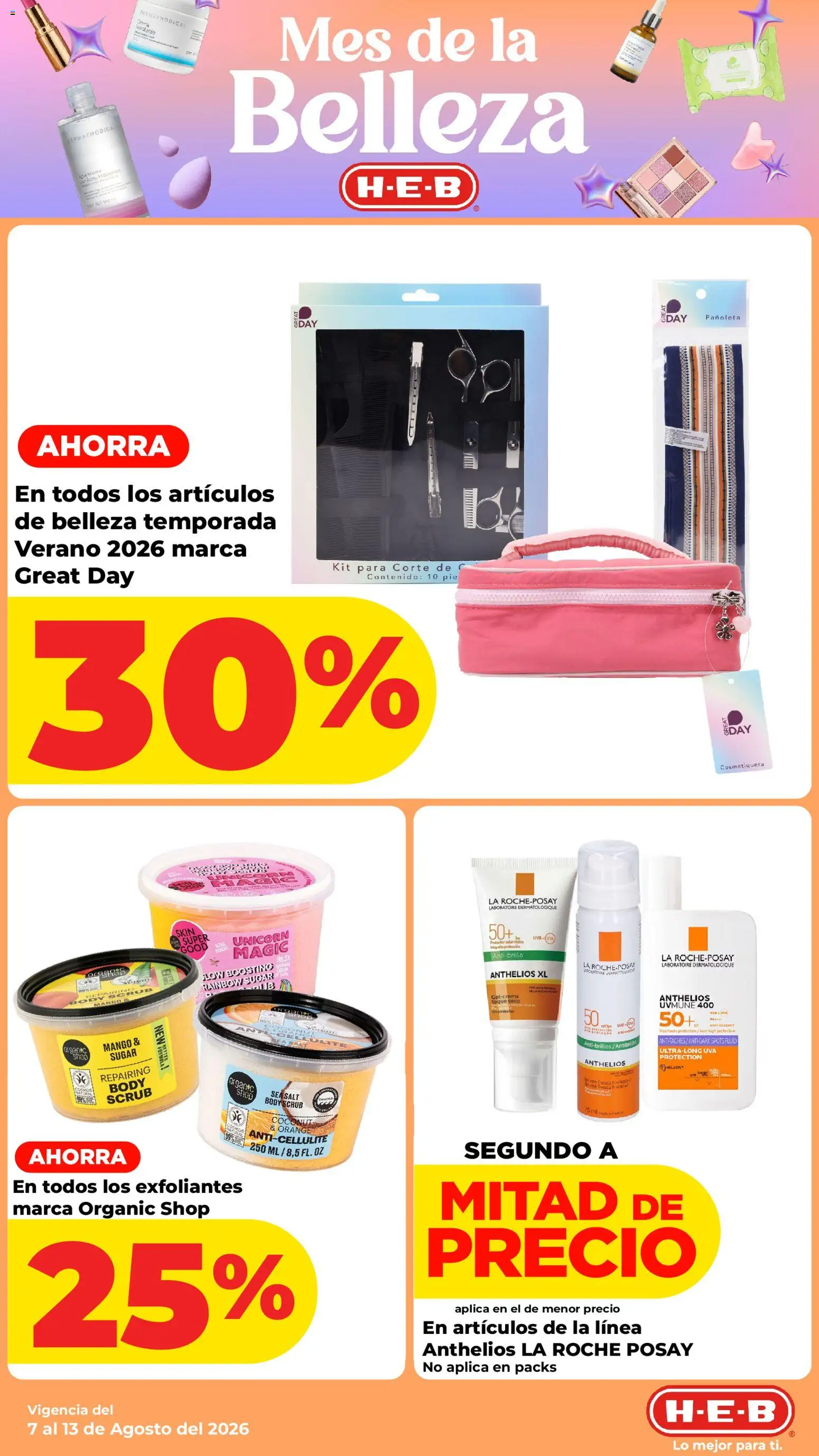 Nuevas ofertas de H-E-B válidas en toda la República Mexicana desde el 07/08/2026. ¡Encuentra las mejores ofertas en H-E-B folleto! | Página: 9 | Productos: Mango, Uva, Body