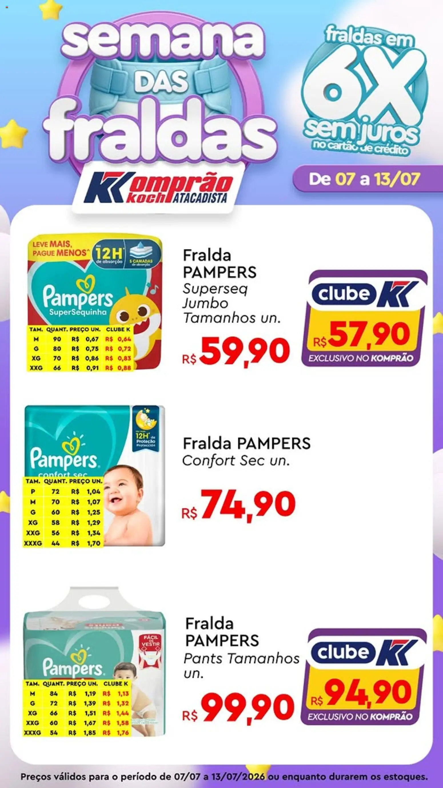 Komprao Atacadista Folheto - válido de 07/07/2026 | Página: 1 | Produtos: Fralda pampers, Pampers, Fraldas