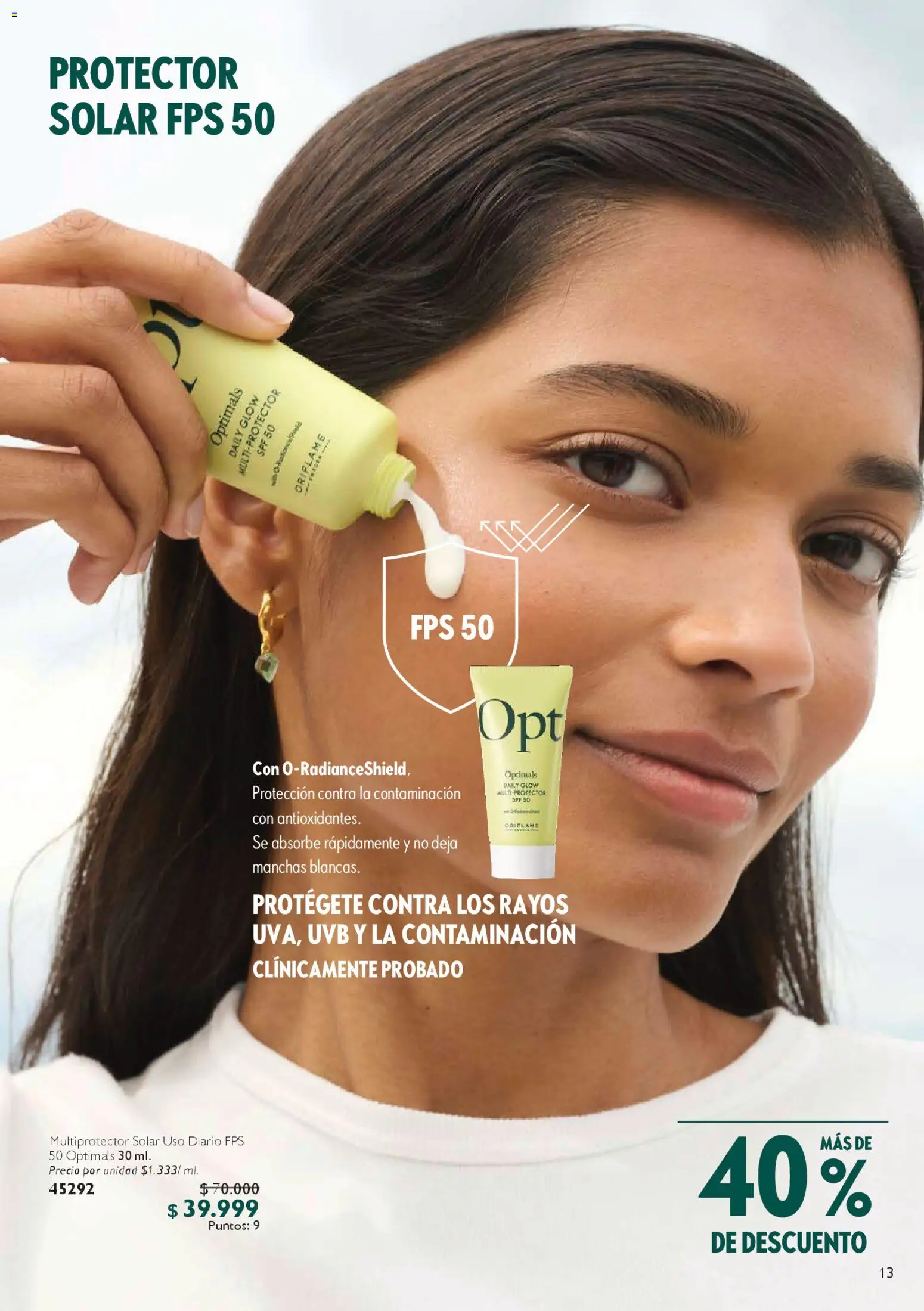Oriflame revista - valida desde el 28.03.2026 | Página: 13 | Productos: Protector solar