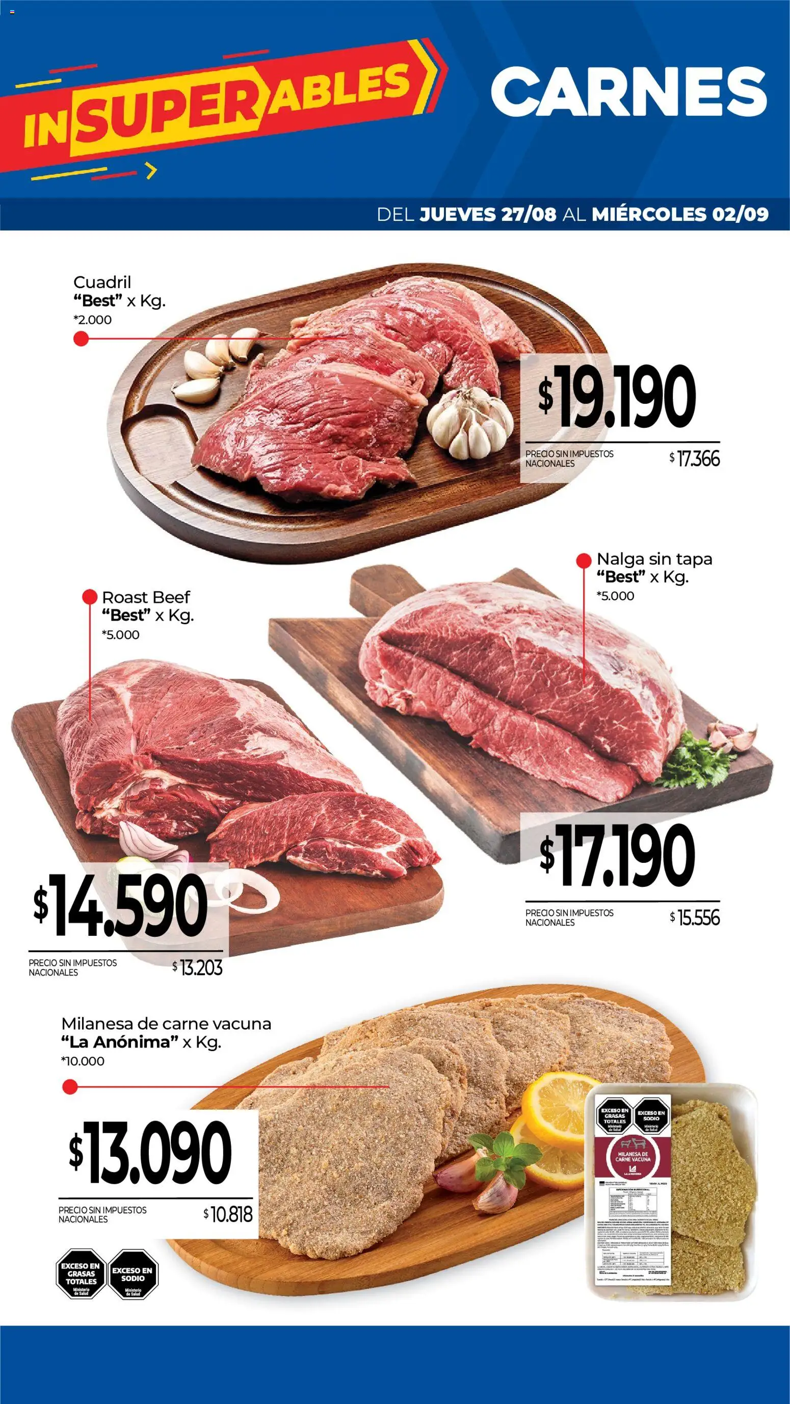 La Anonima - Frescos │ válido desde el 27/08/2026 | Página: 2 | Productos: Cuadril, Milanesa, Carne