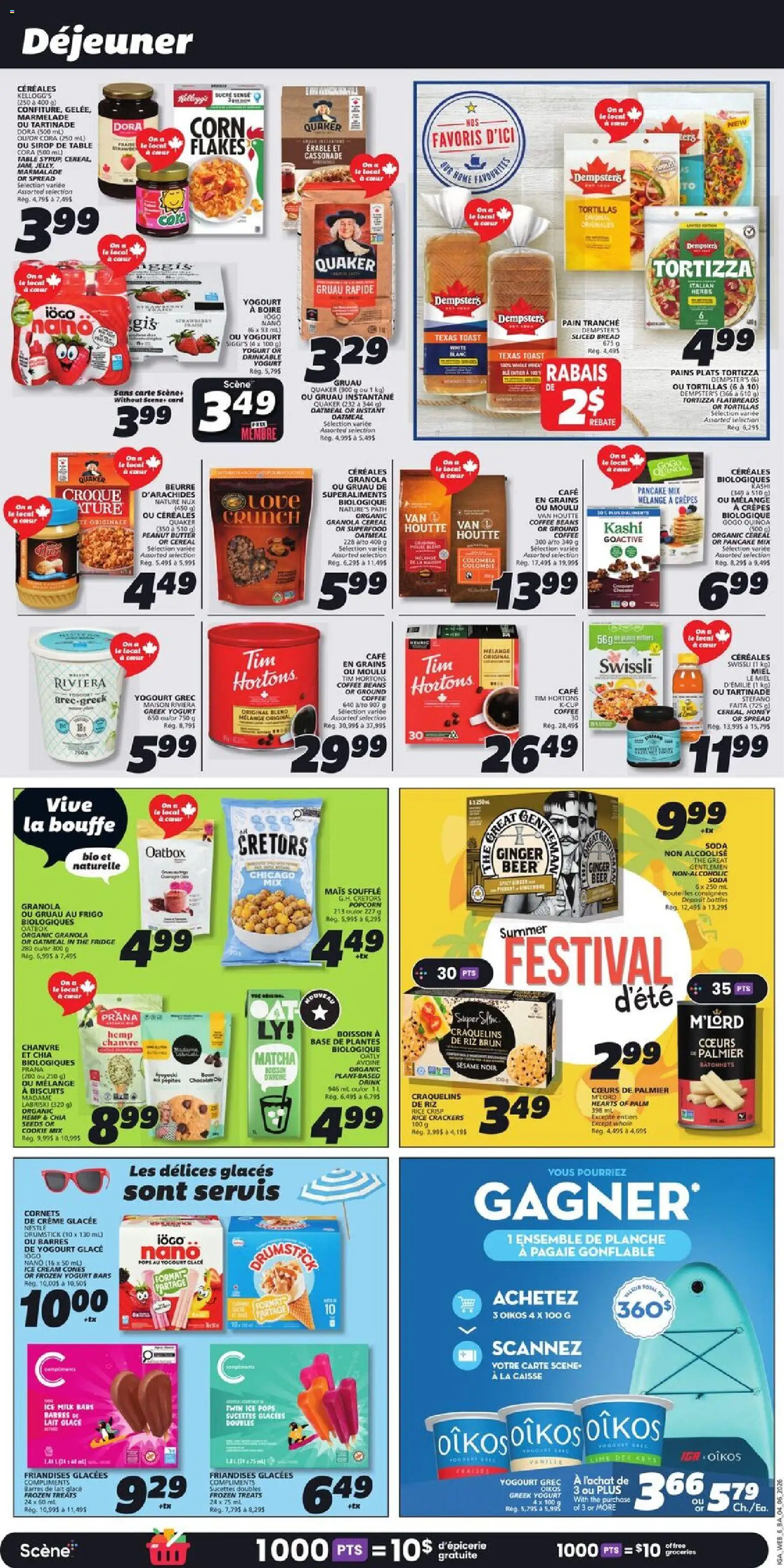 IGA flyer valid from 04.06.2026 | Page: 10 | Products: Cream, Flakes, Ice cream, Table