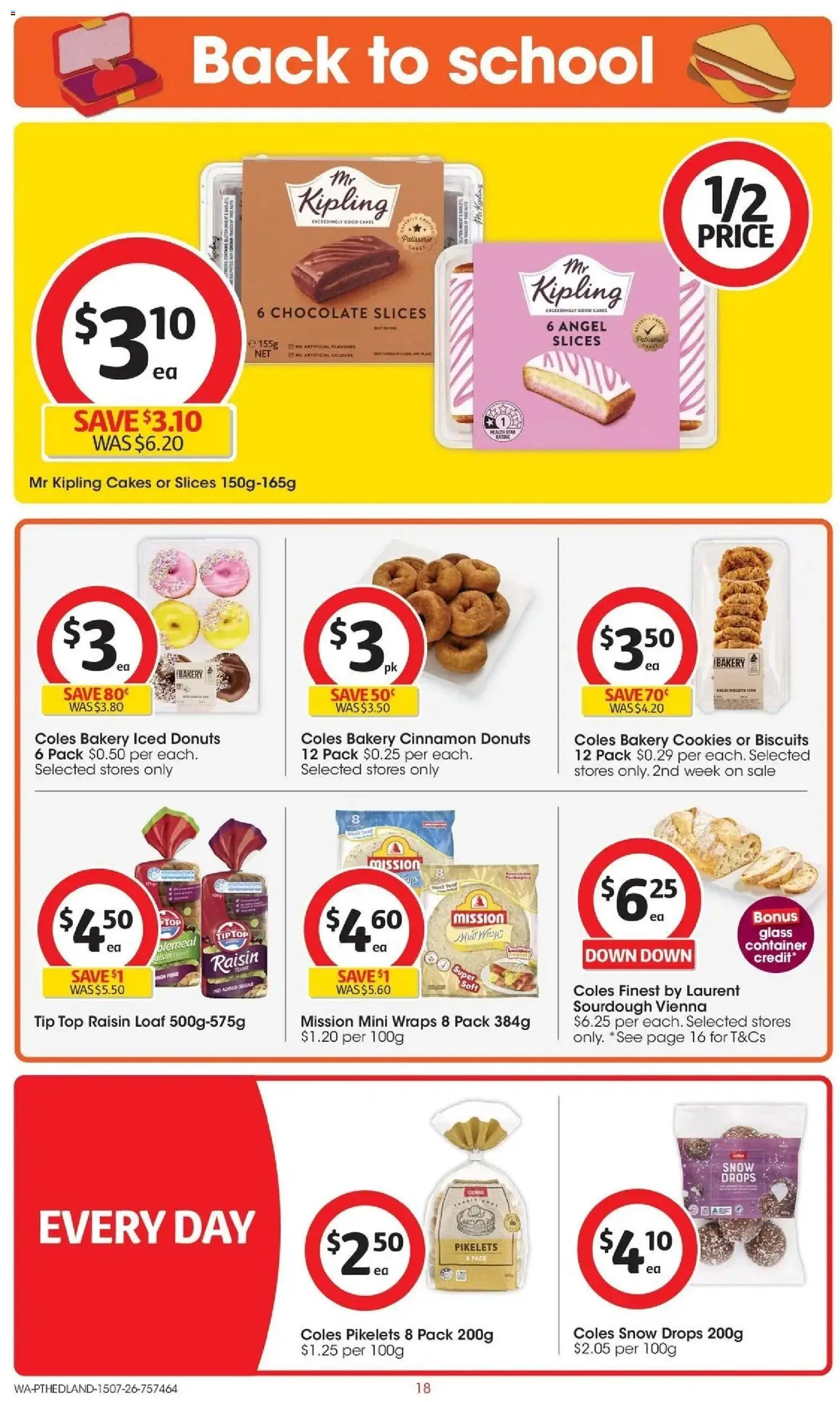 Coles catalogue - valid from 15/07/2026 | Page: 18 | Products: Chocolate, Biscuits, Sugar, Bakery