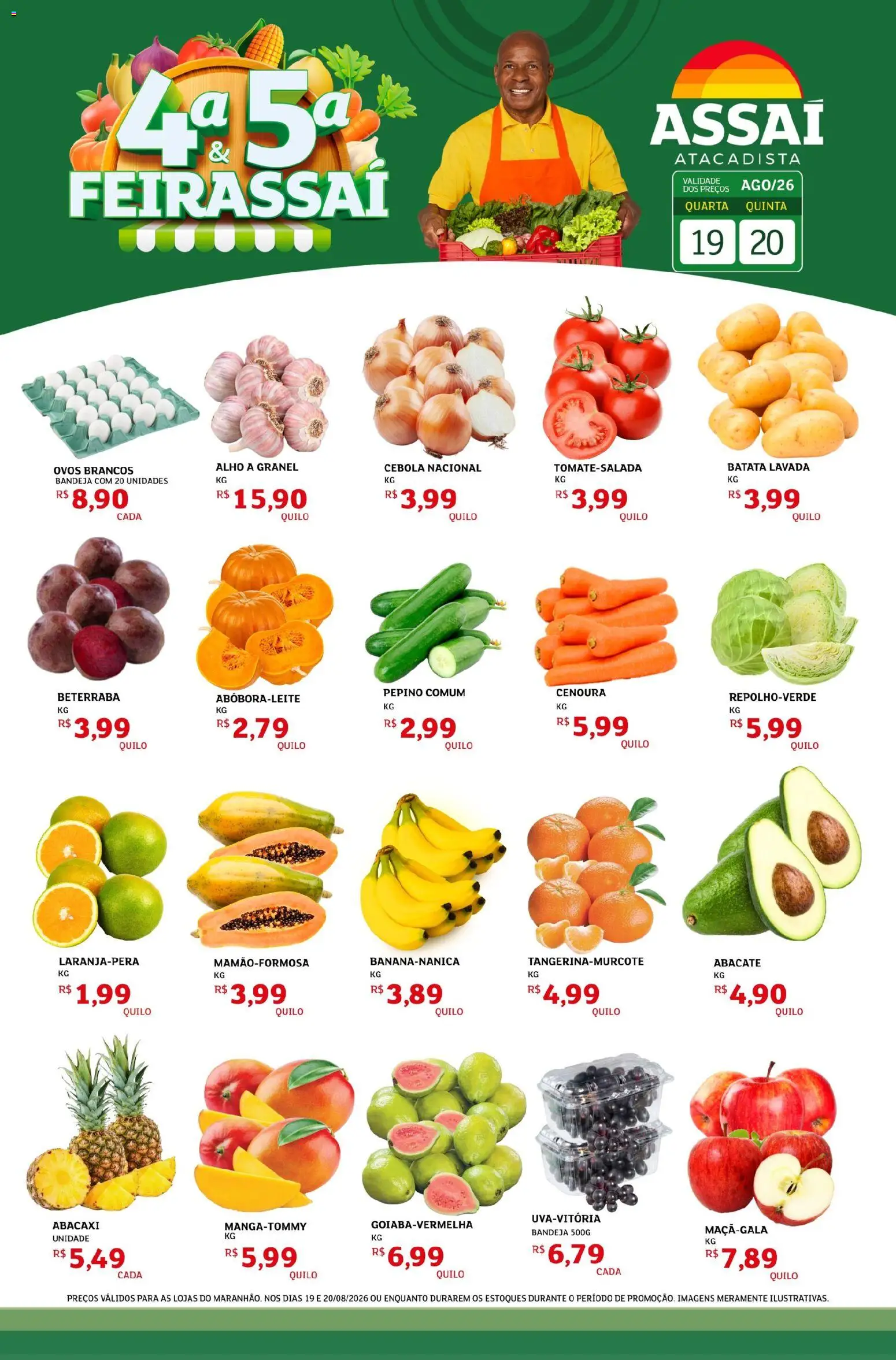 Assaí Atacadista Folheto - válido de 19/08/2026 | Página: 1 | Produtos: Beterraba, Cebola, Abacate, Abacaxi