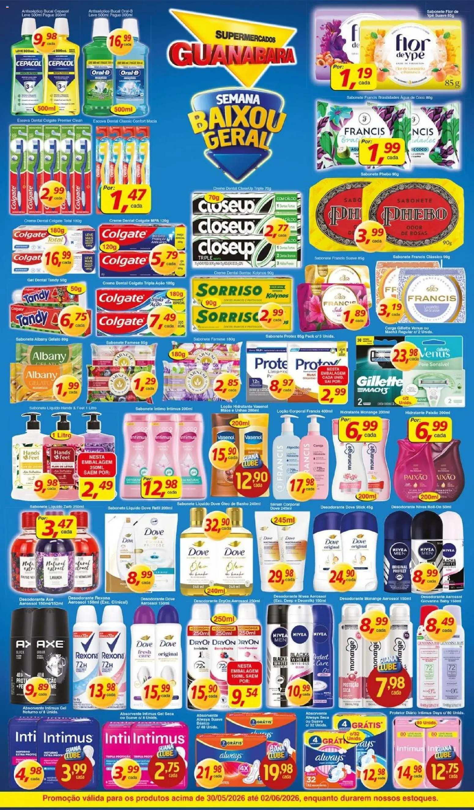 Supermercados Guanabara Folheto - válido de 30.05.2026 | Página: 9 | Produtos: Cálcio, Sabonete, Creme dental, Sabonete líquido