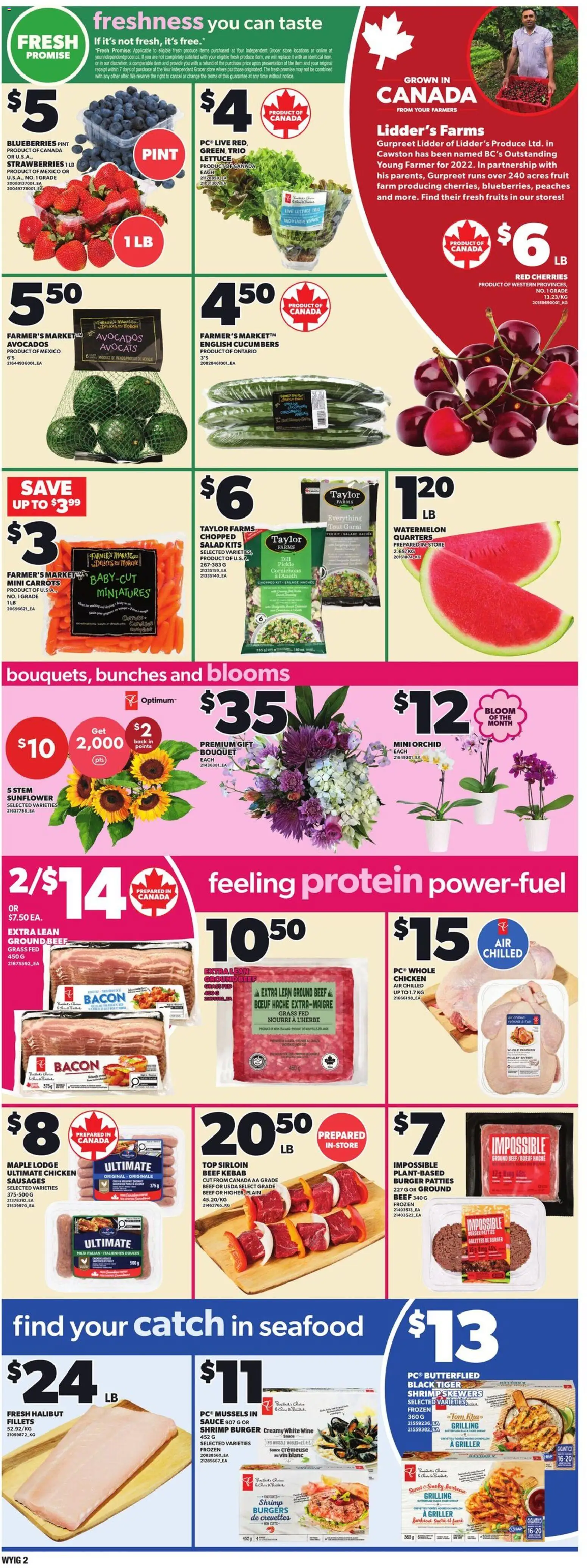 Loblaws flyer valid from Jul 9, 2026 | Page: 3 | Products: Beef, Strawberries, Wine, Chicken