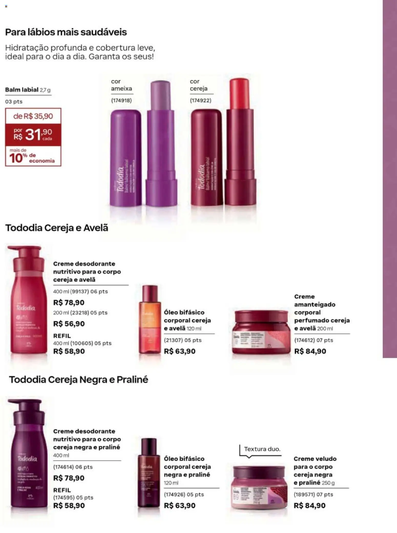 Natura Folheto - válido de 19/07/2026 | Página: 100 | Produtos: Desodorante, Óleo, Creme, Avelã