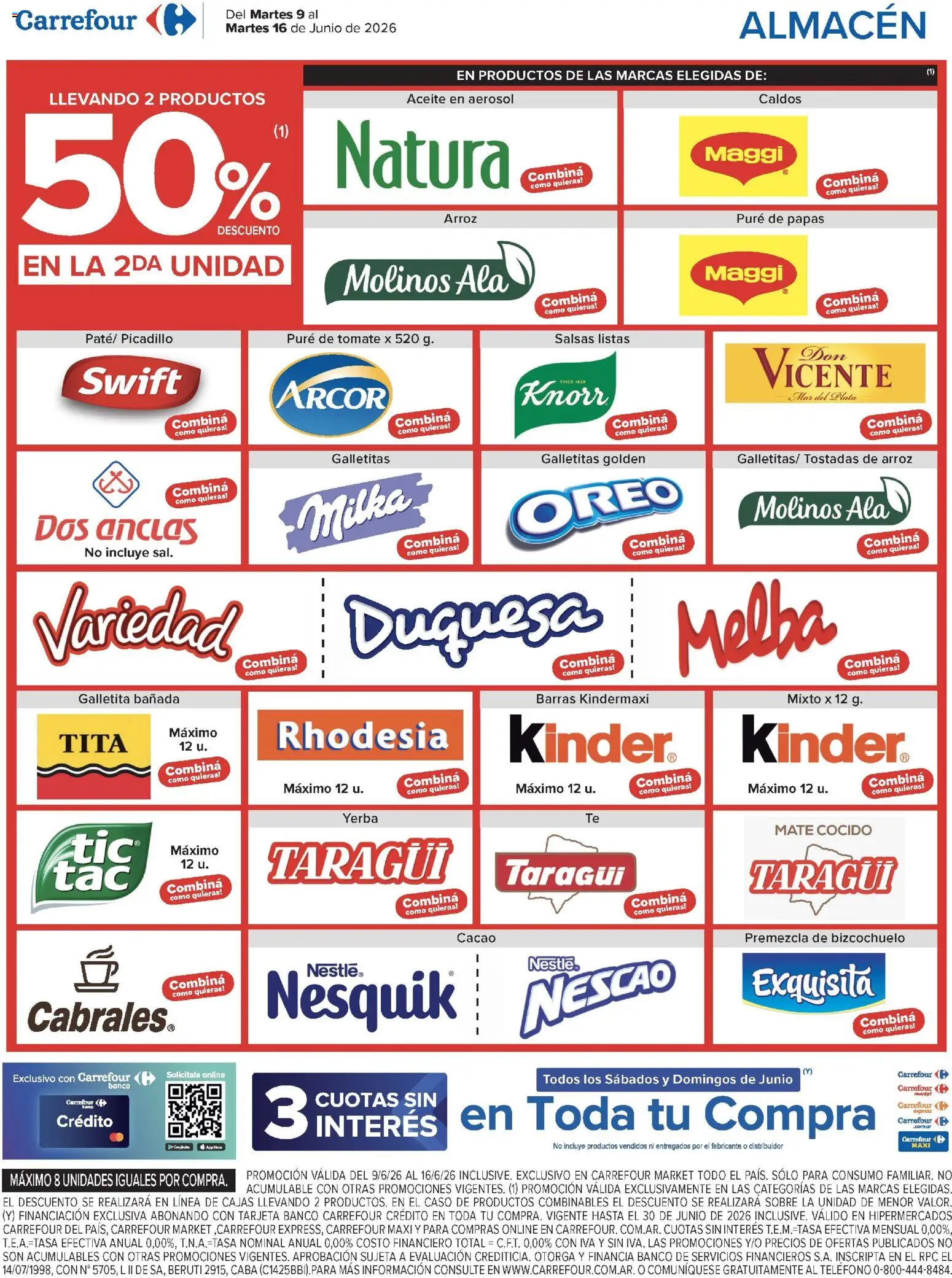 Carrefour Market catálogo │ válido desde el 09.06.2026 | Página: 8 | Productos: Sobre, Yerba, Aceite, Cacao