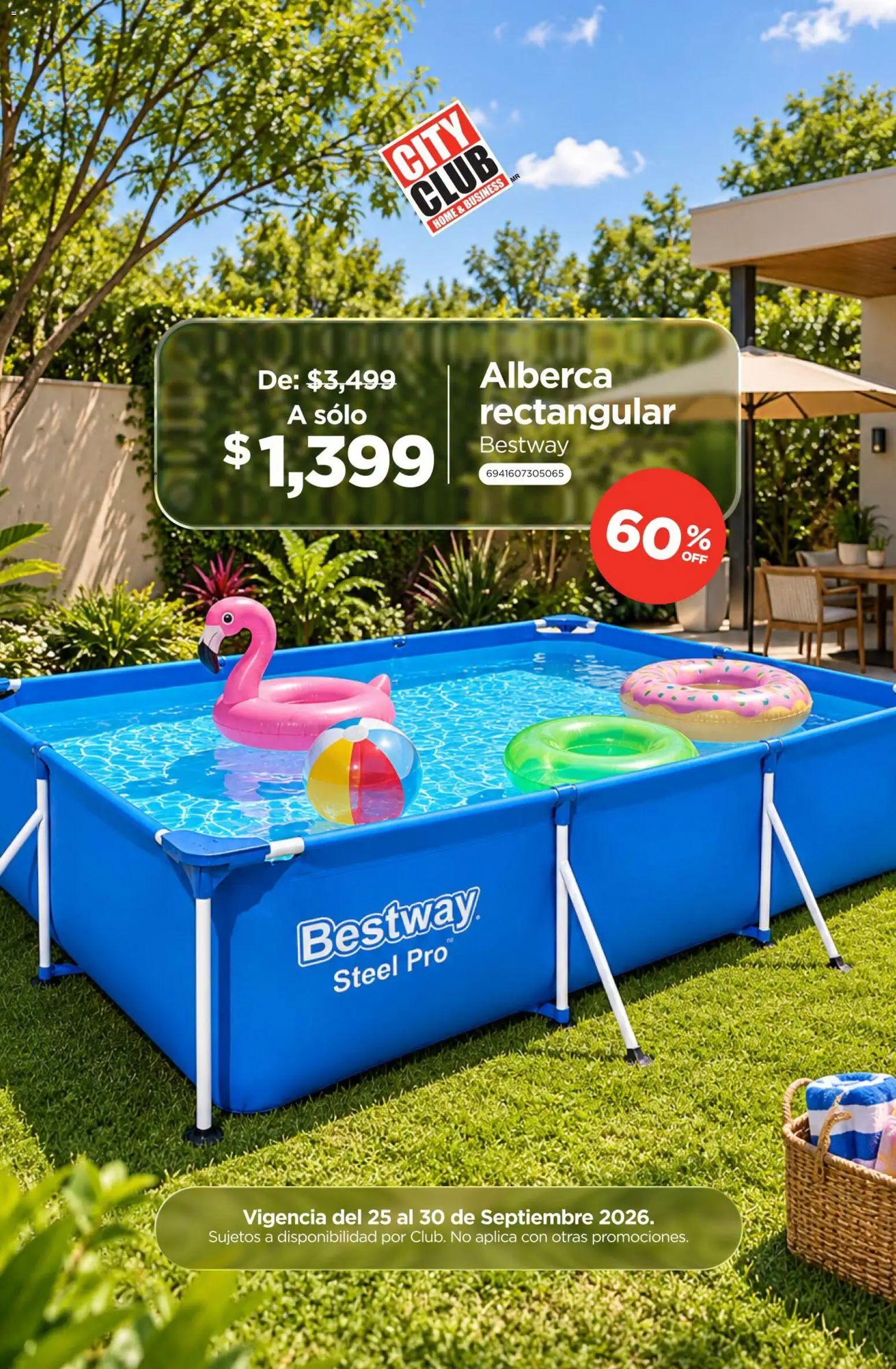 Nuevas ofertas de City Club válidas en toda la República Mexicana desde el 25/09/2026. ¡Encuentra las mejores ofertas en City Club catálogo Termina el mes con promos imperdibles! | Página: 1 | Productos: Alberca