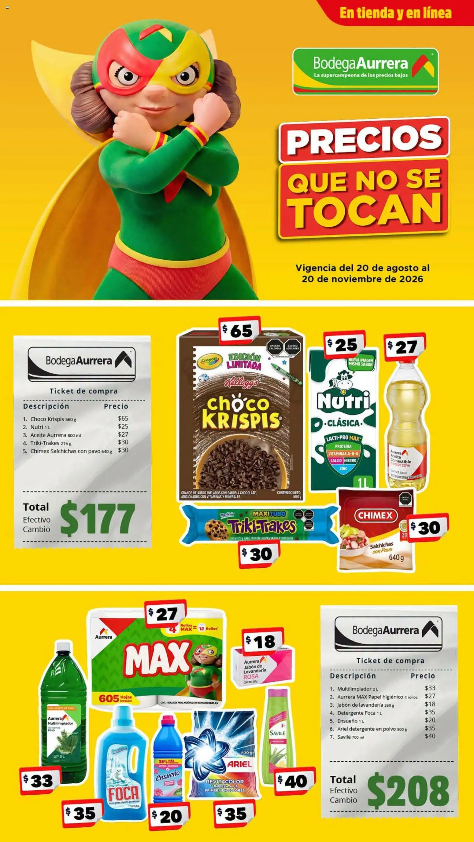 Nuevas ofertas de Bodega Aurrerá válidas en toda la República Mexicana desde el 20/08/2026. ¡Encuentra las mejores ofertas en Bodega Aurrerá folleto! | Página: 1 | Productos: Detergente, Arroz, Papel higiénico, Jabón