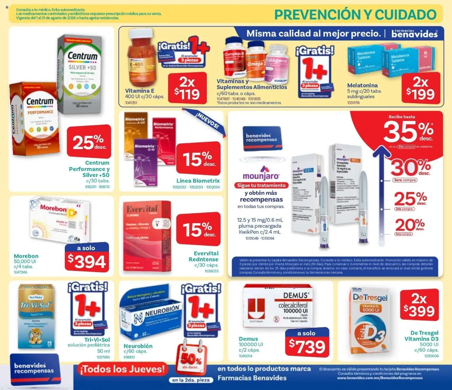 Nuevas ofertas de Farmacia Benavides válidas en toda la República Mexicana desde el 01/08/2026. ¡Encuentra las mejores ofertas en Farmacia Benavides catálogo! | Página: 13