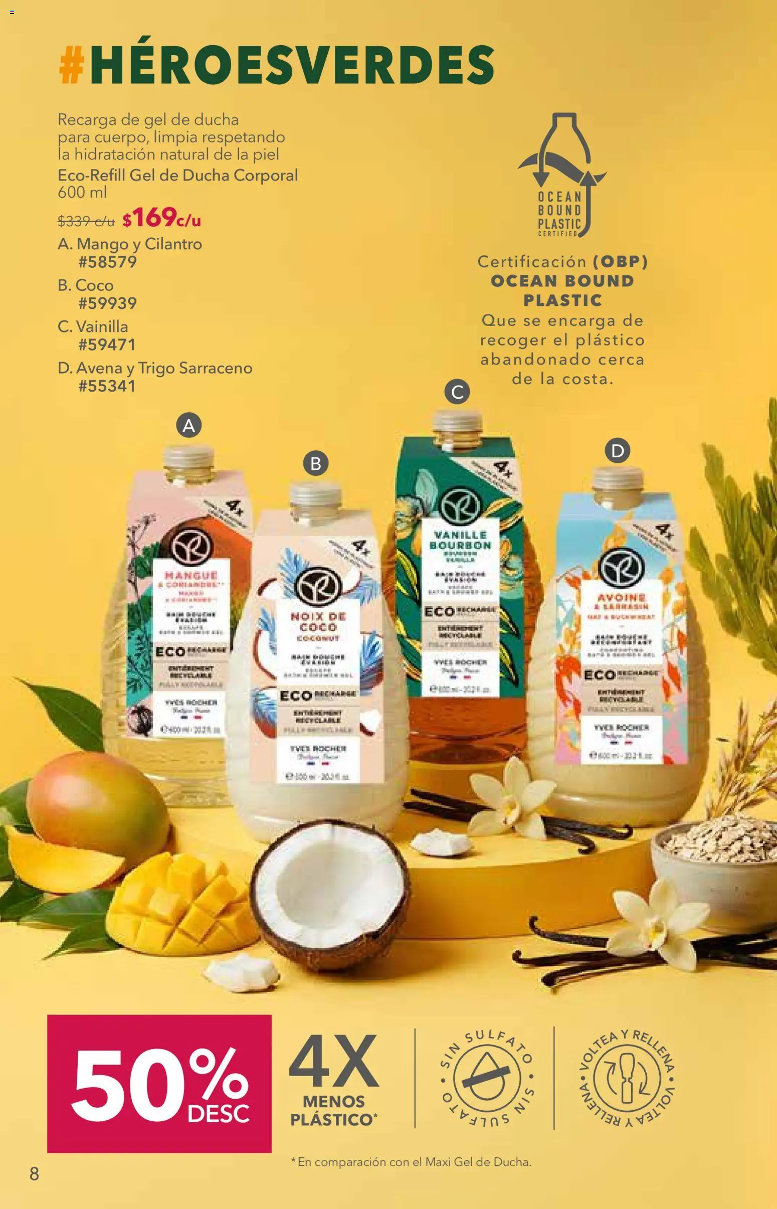 Nuevas ofertas de Yves Rocher válidas en toda la República Mexicana desde el 06/10/2026. ¡Encuentra las mejores ofertas en Yves Rocher campaña 14 2026! | Página: 8 | Productos: Coco, Avena, Mango, Vainilla