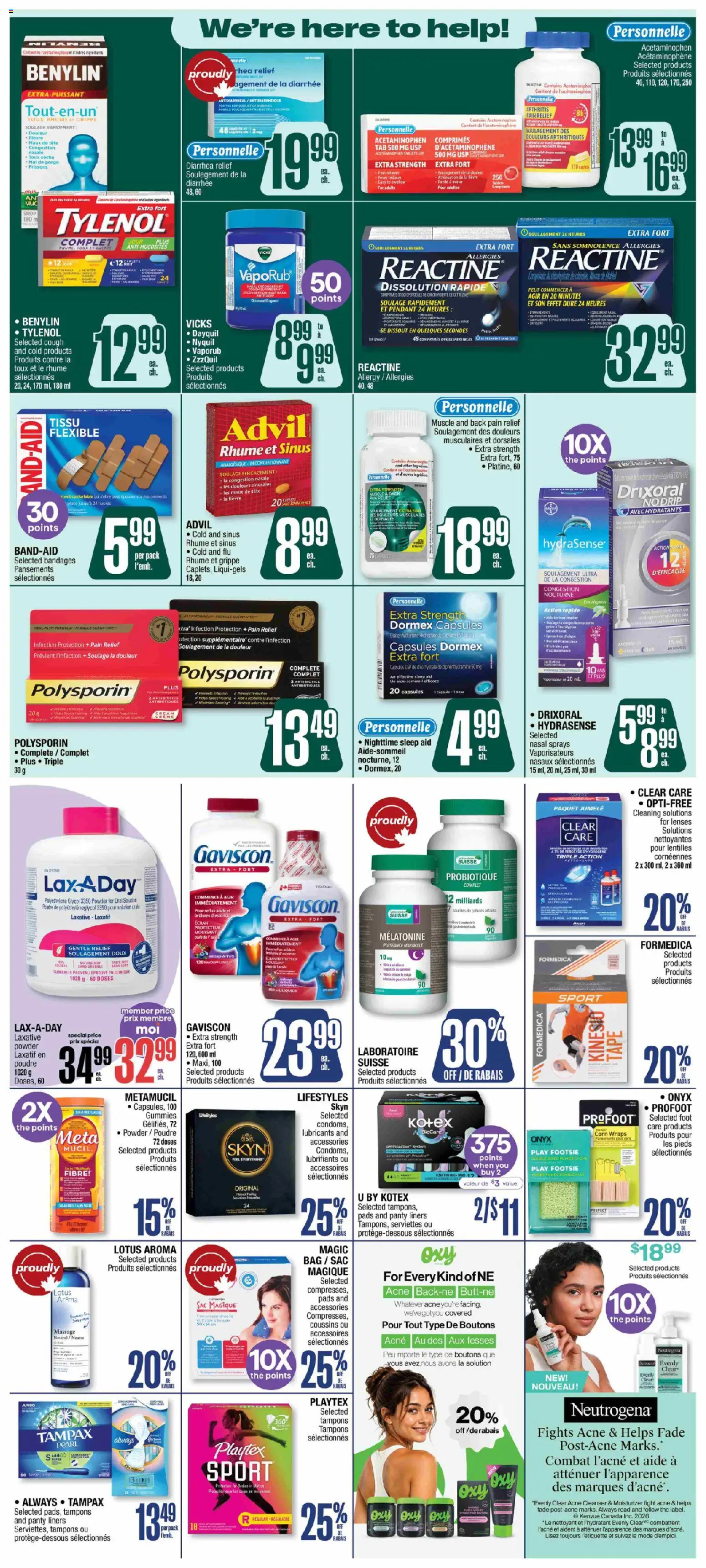 Jean Coutu flyer valid from Sep 3, 2026 | Page: 4 | Products: Bag, Powder, Tampons, Capsules