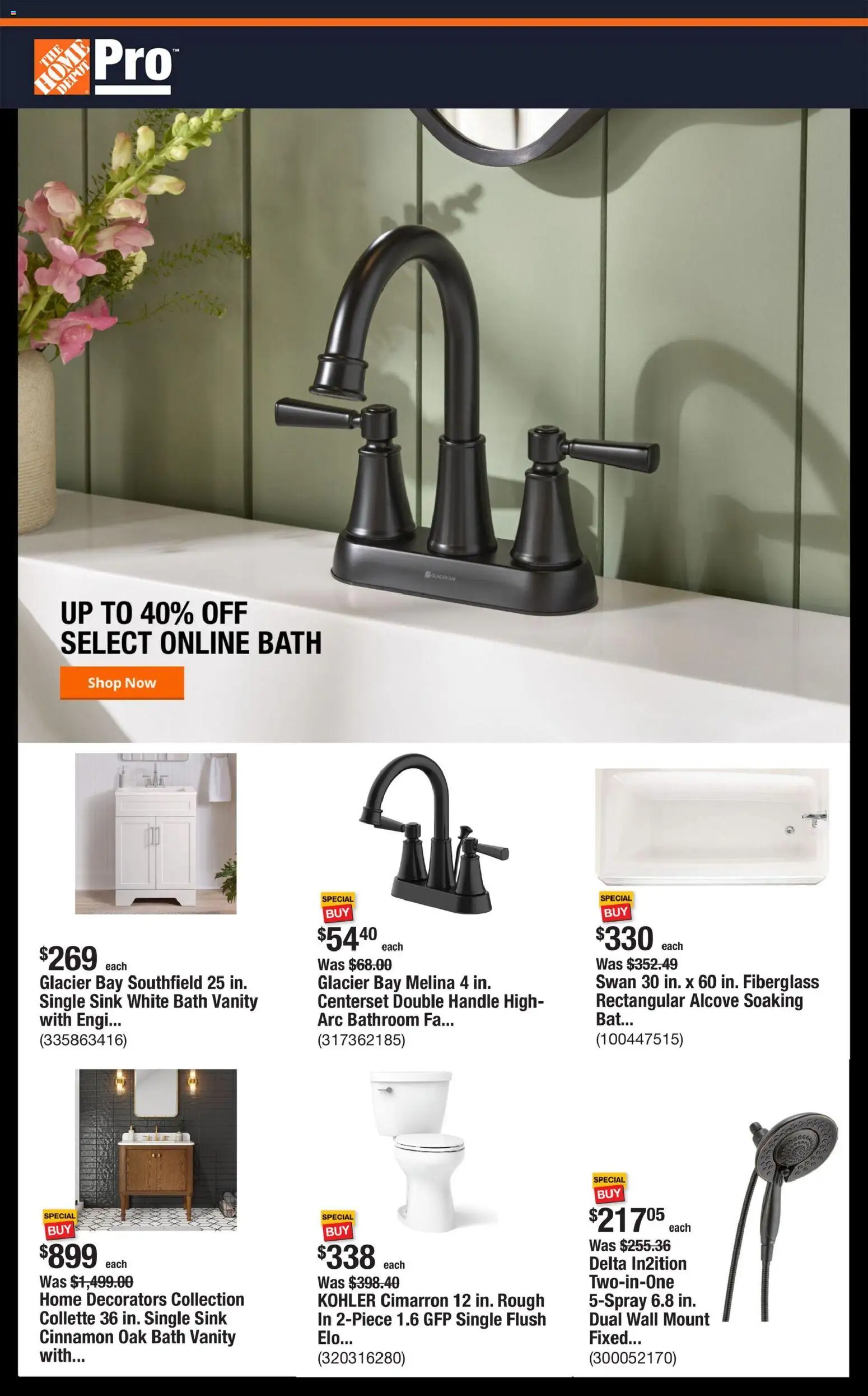 Home Depot Shop Pro Ad - PA - valid from 02.03.2026 | Page: 1 | Products: Bath