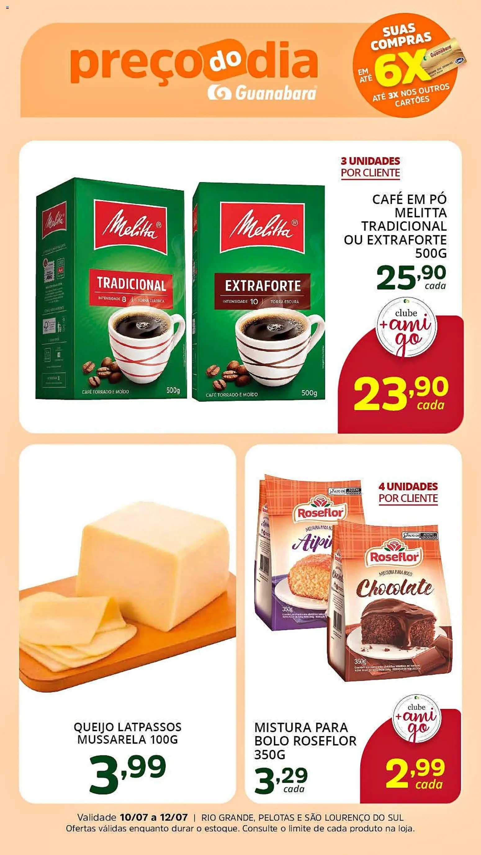 Supermercado Guanabara Folheto - válido de 10/07/2026 | Página: 1 | Produtos: Pó, Queijo, Bolo, Mussarela