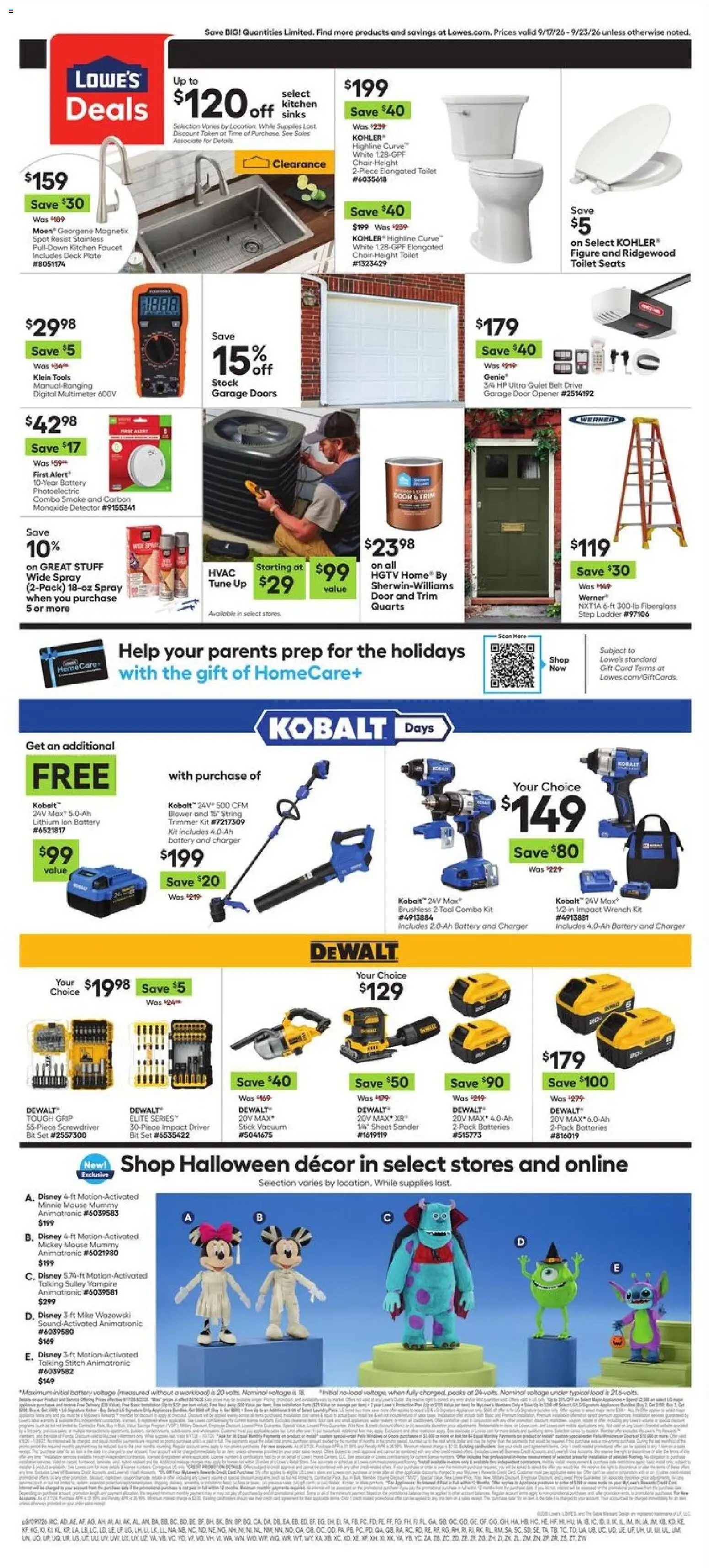Lowe's Weekly Ad - valid from 09/17/2026 | Page: 2 | Products: Screwdriver, Belt, Sheet, Blower